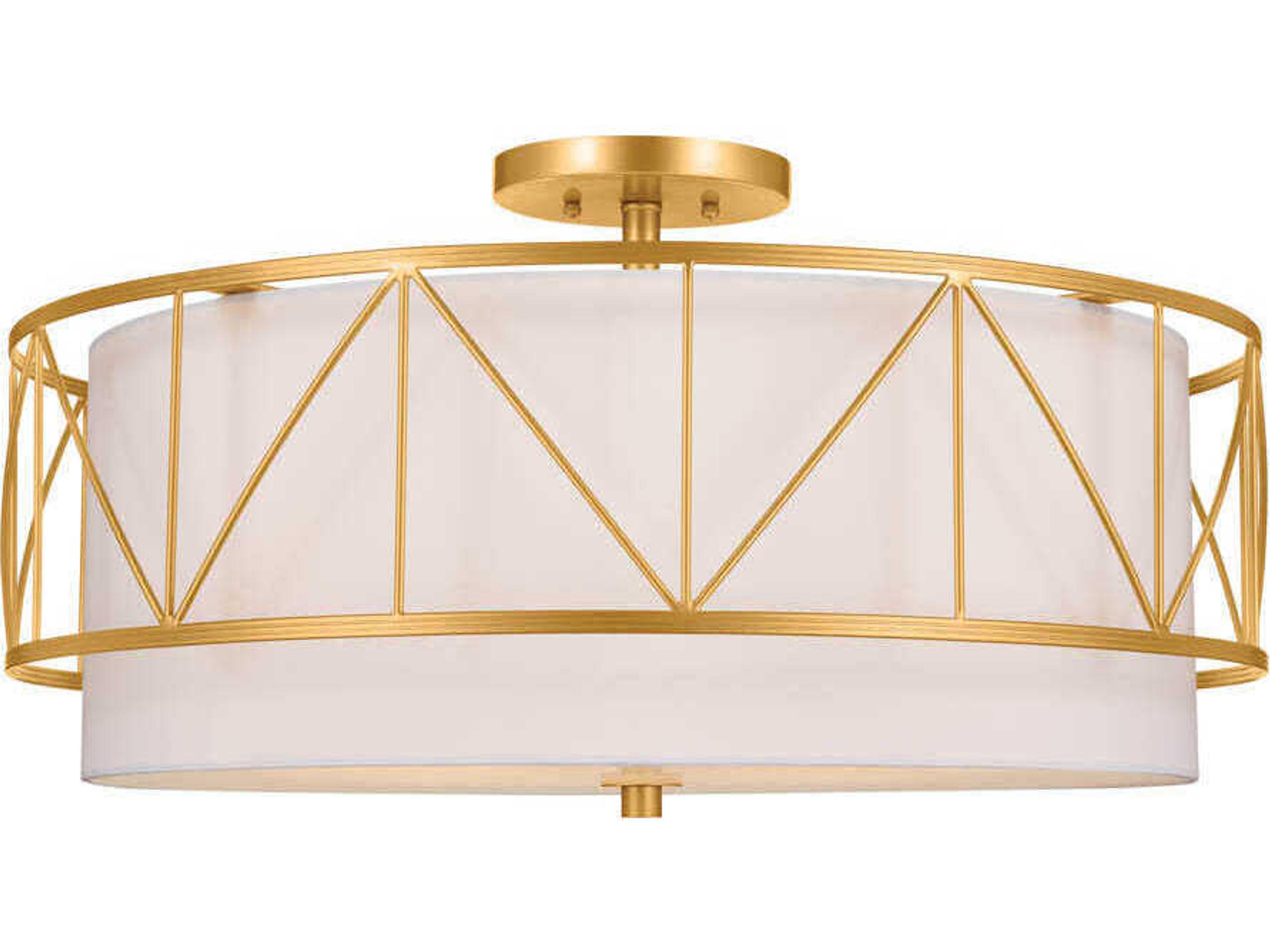Birkleigh 4-Light Classic Gold Drum Semi Flush Mount