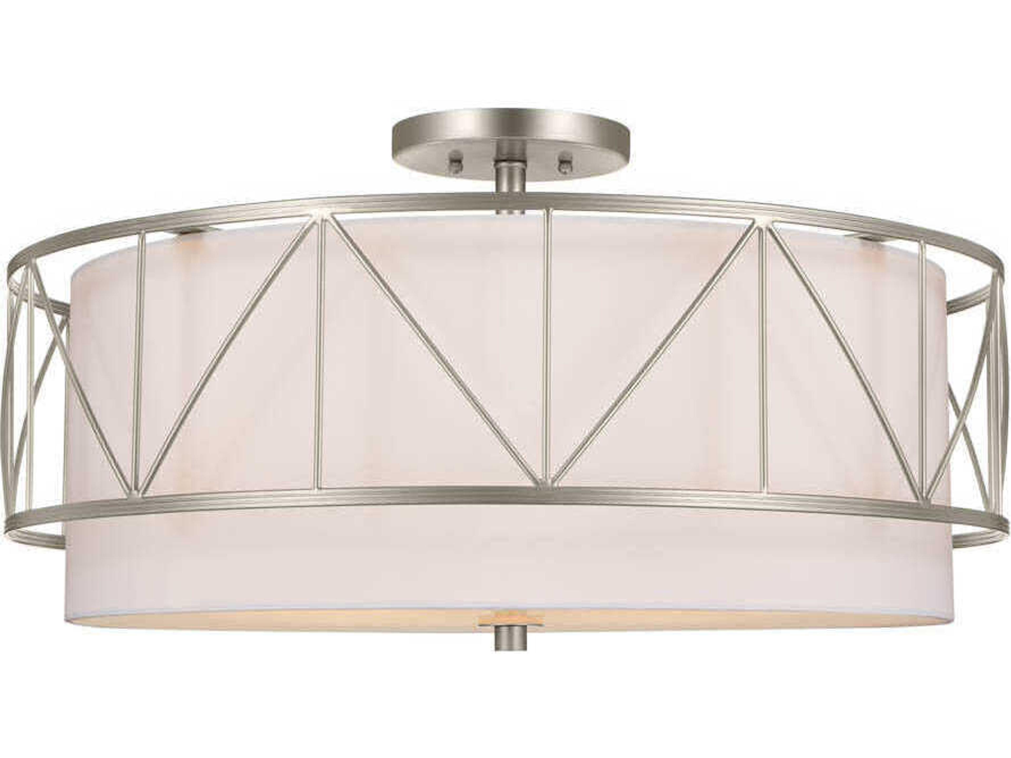 Birkleigh 4-Light Satin Nickel Drum Semi Flush Mount