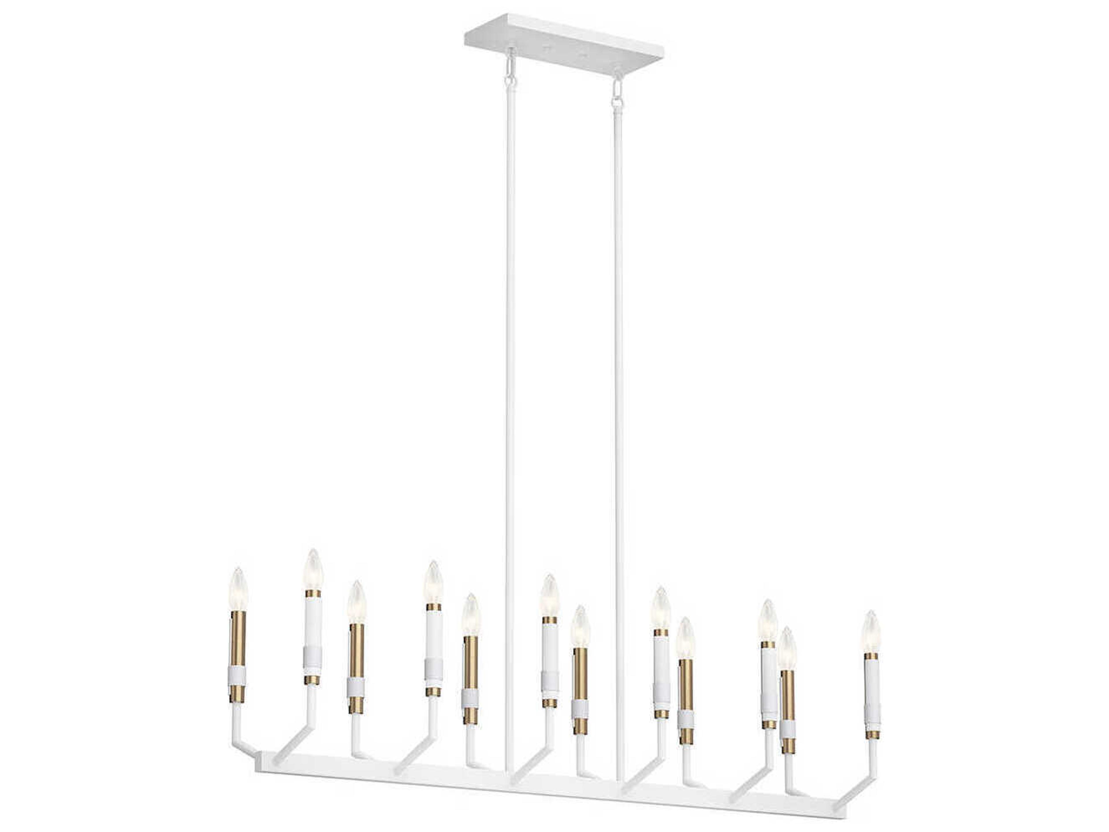 Armand 12-Light White Brass Linear Island Pendant