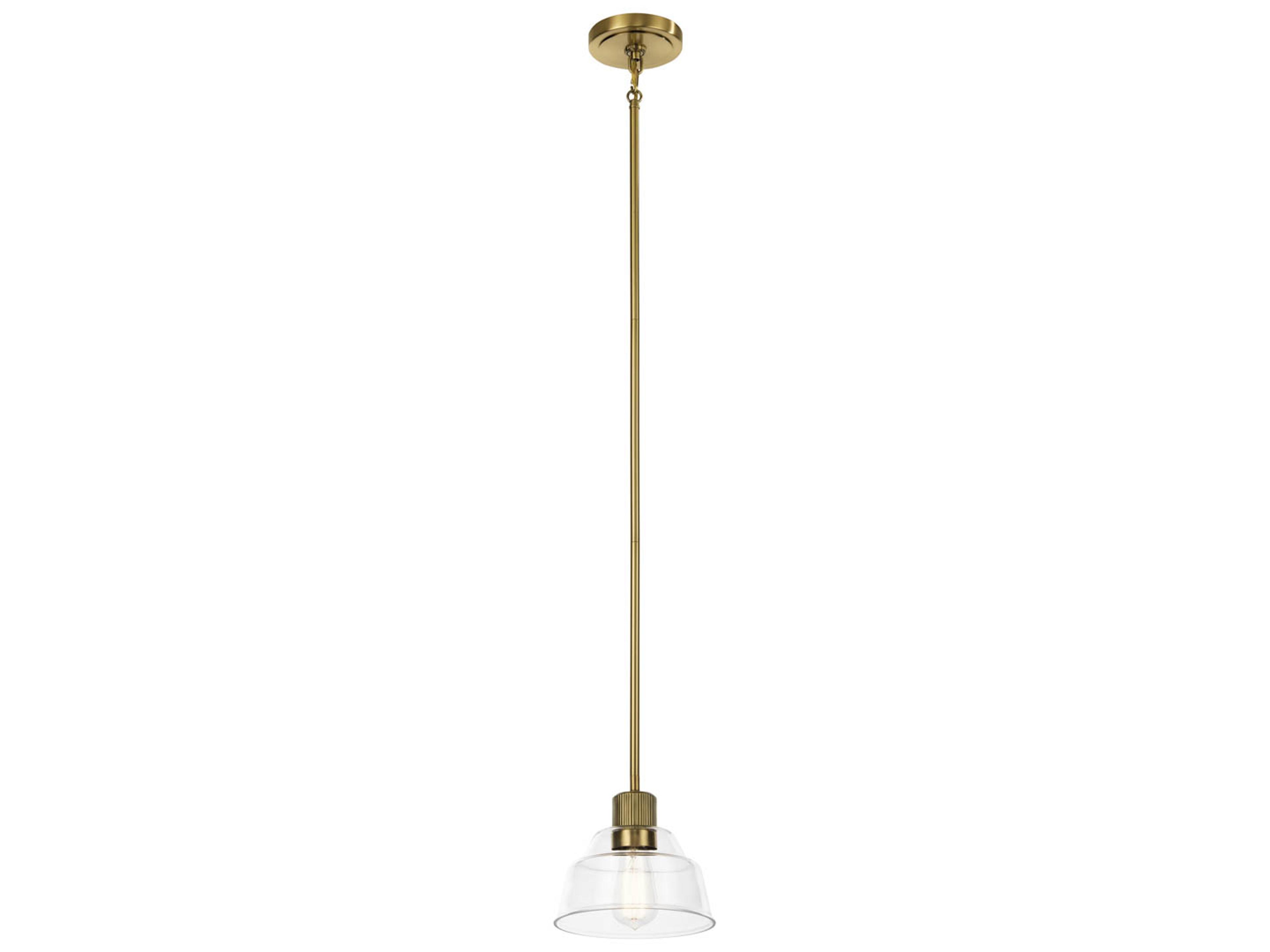Eastmont 1-Light Brushed Brass Glass Dome Mini Pendant