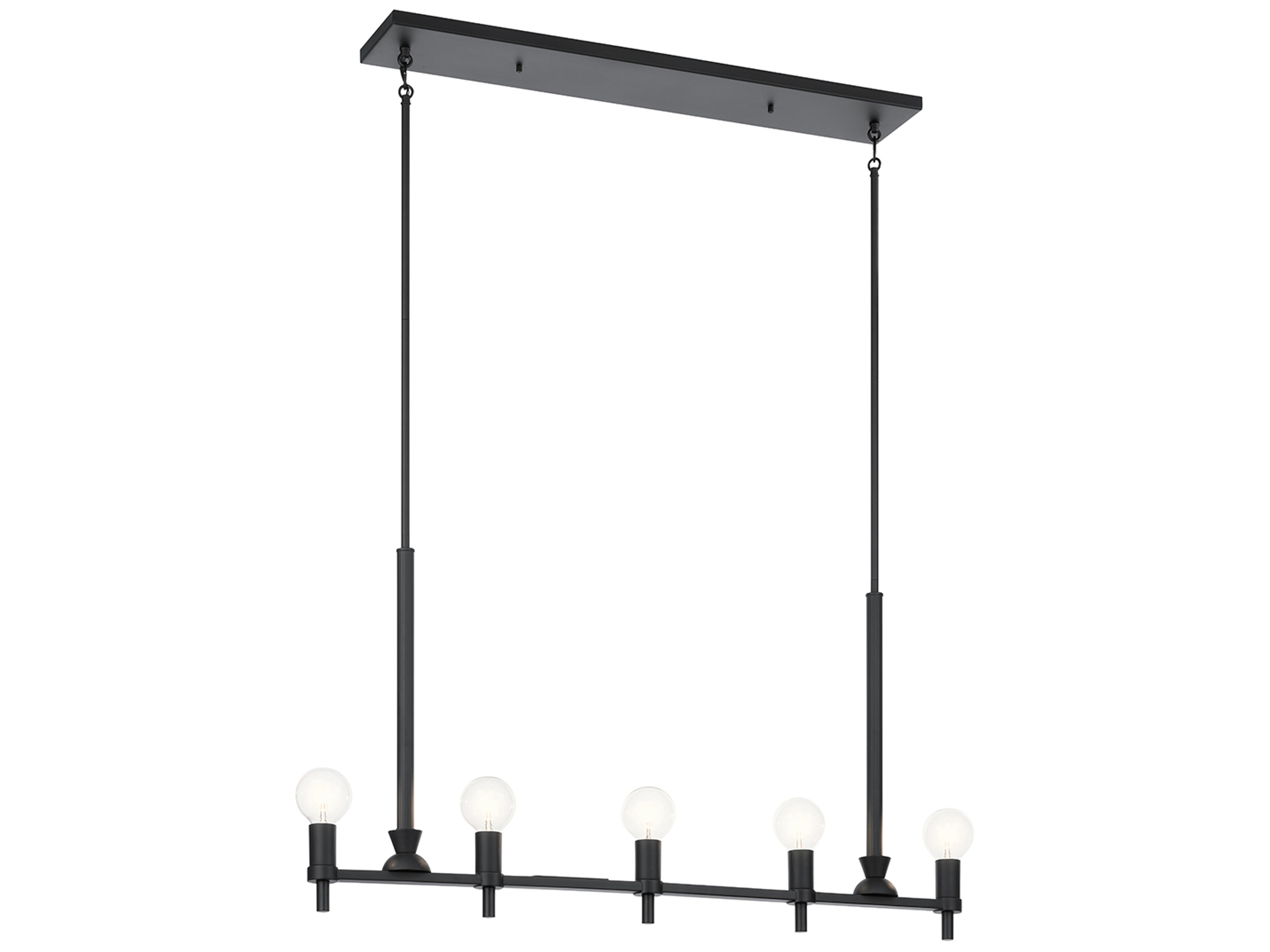 Torvee 5-Light Black Linear Island Pendant