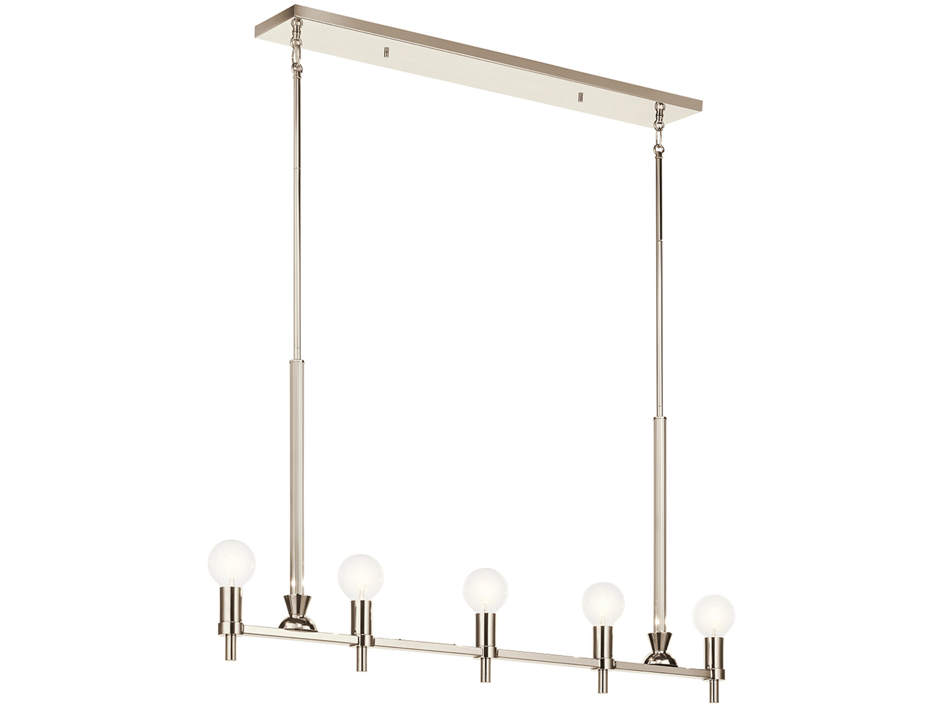 Torvee 5-Light Nickel Textured Linear Island Pendant