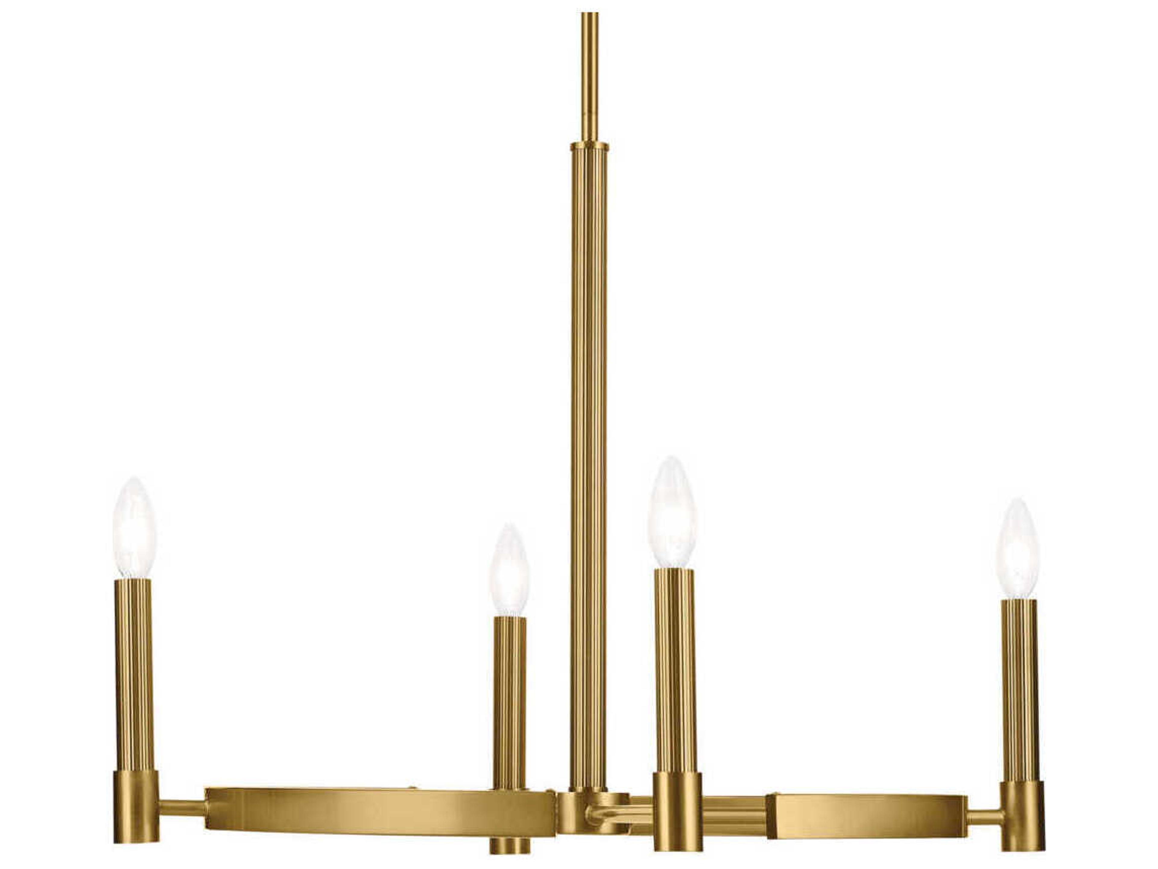 Kichler Tolani 4-Light Brushed Natural Brass Candelabra Chandelier