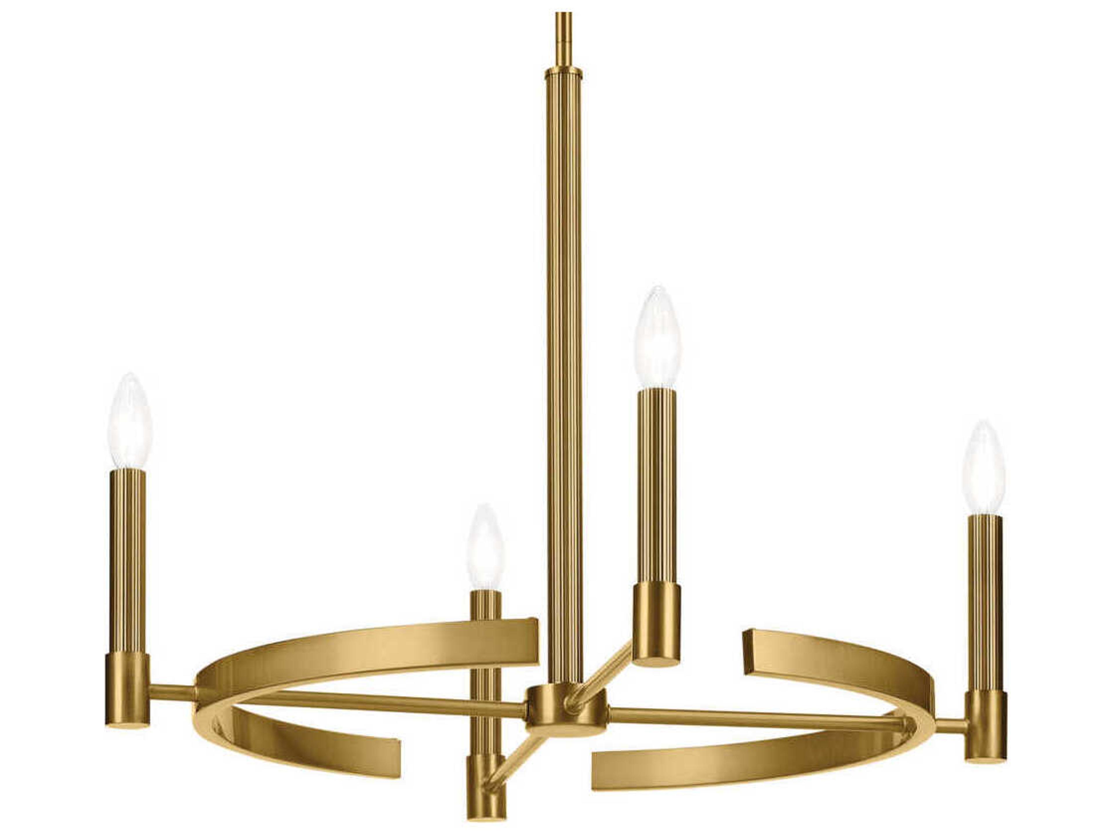 Kichler Tolani 4-Light Brushed Natural Brass Candelabra Chandelier