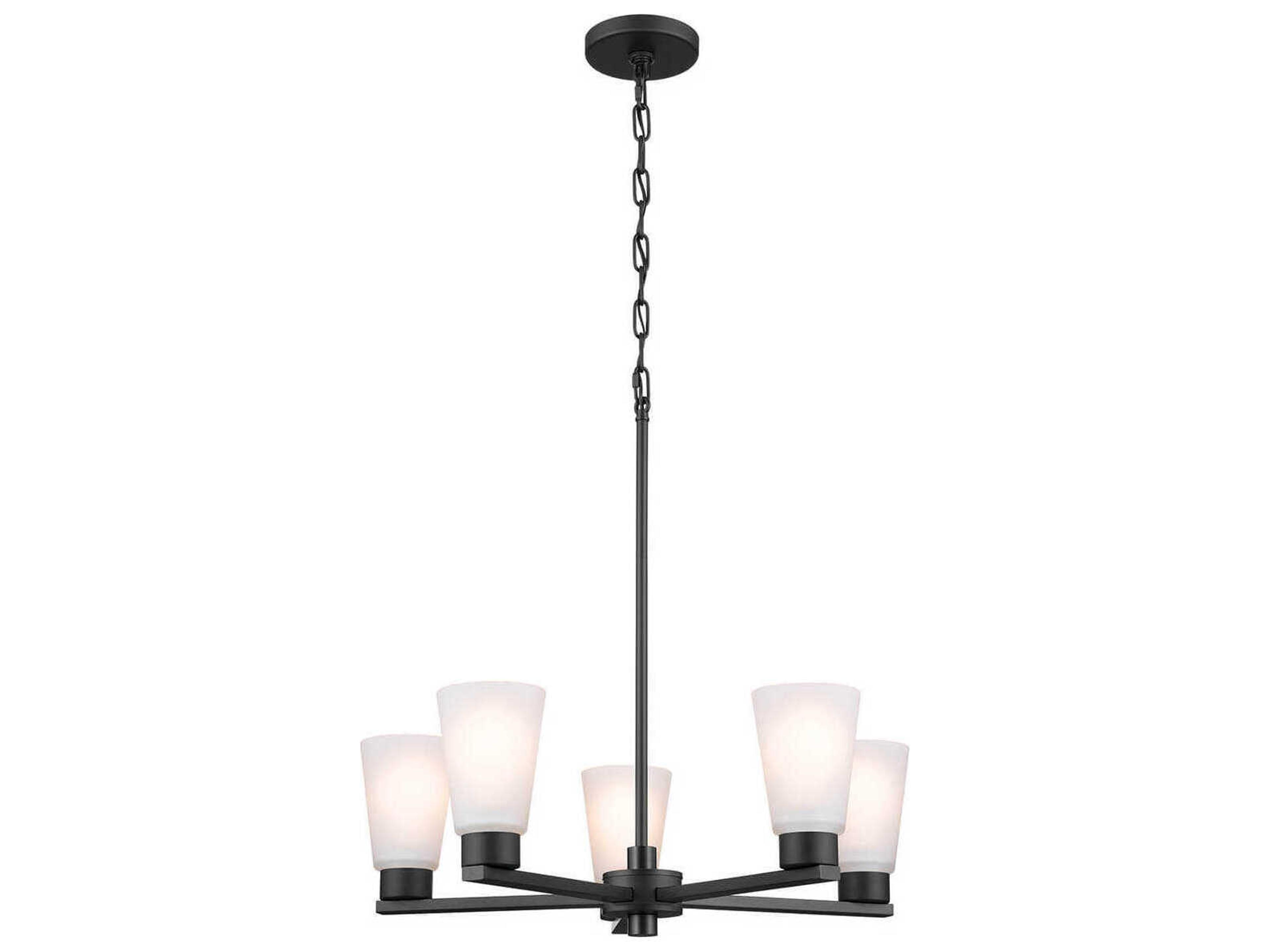 Stamos 5-Light Black Glass Empire Chandelier