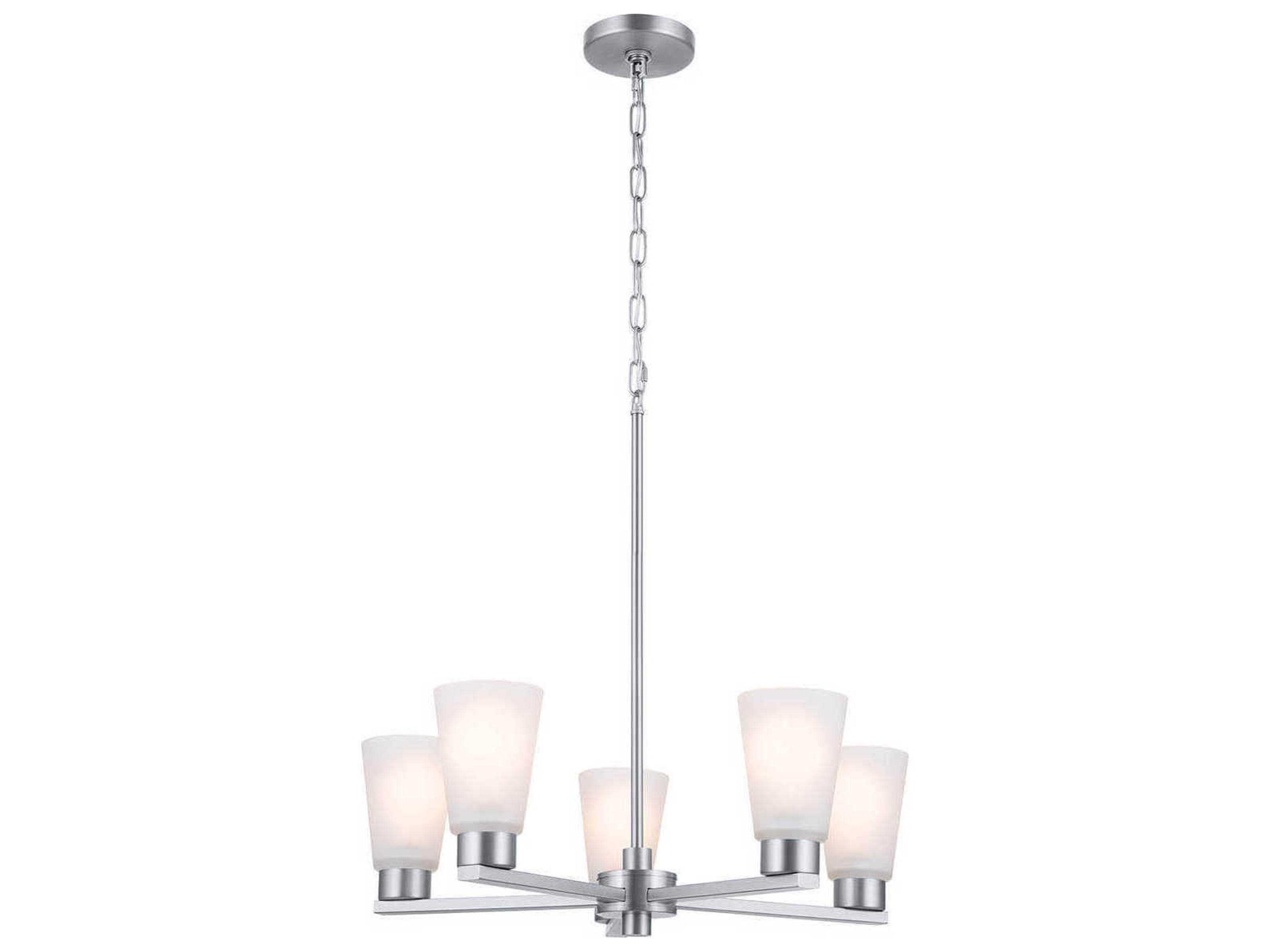 Stamos 5-Light Brushed Nickel Glass Empire Chandelier