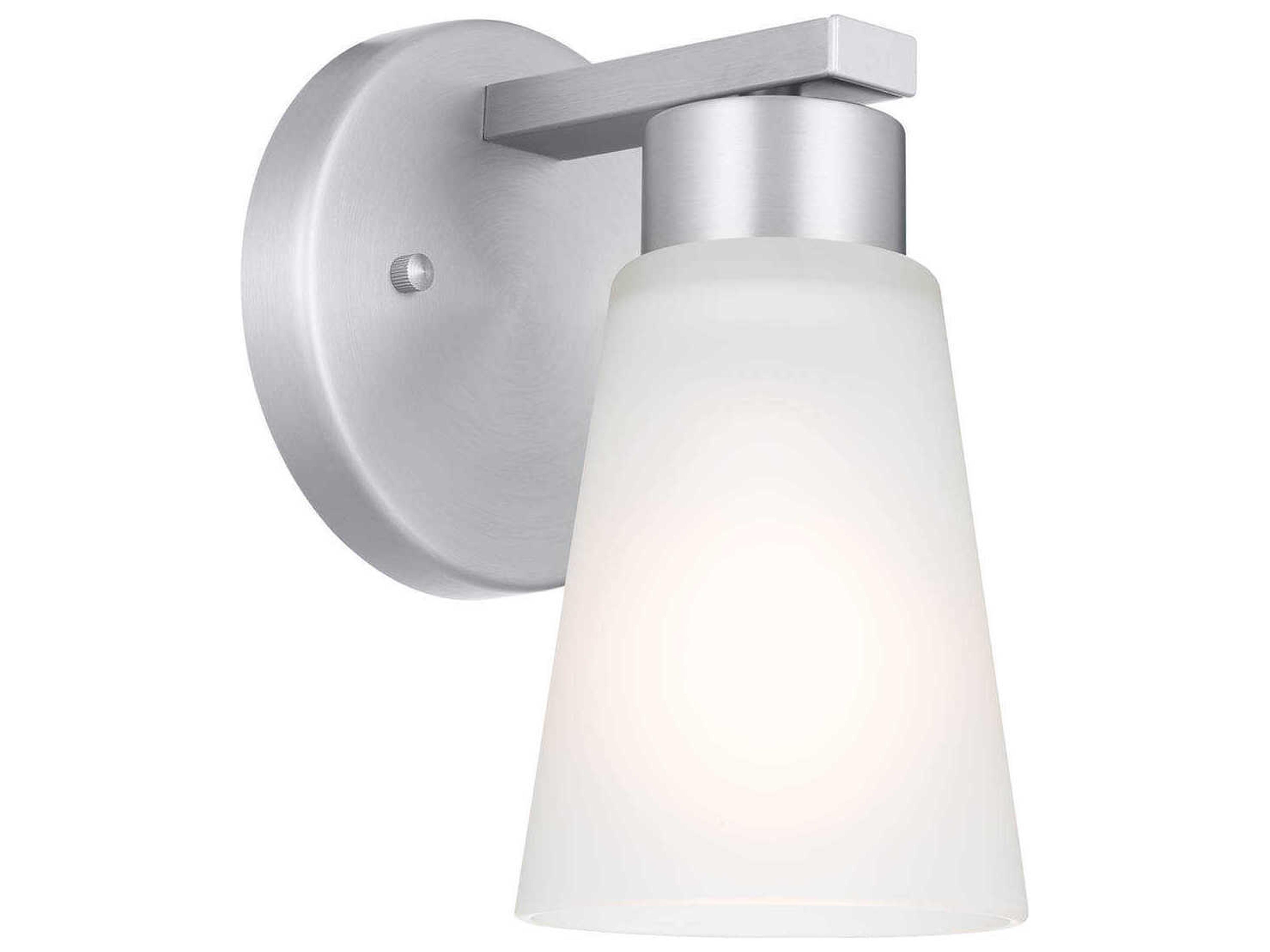 Stamos 1-Light Brushed Nickel Glass Wall Sconce