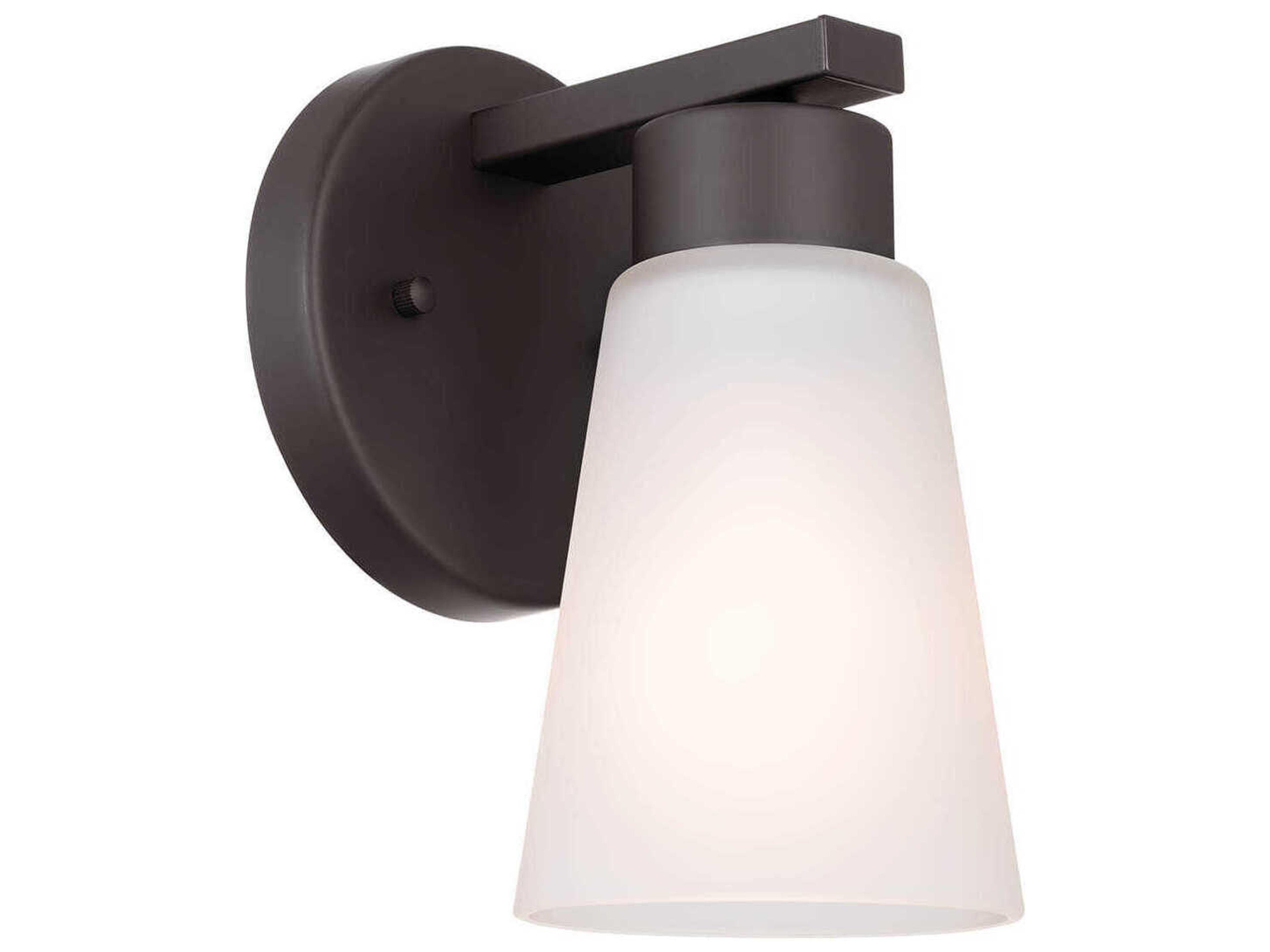 Stamos 1-Light Olde Bronze Glass Wall Sconce