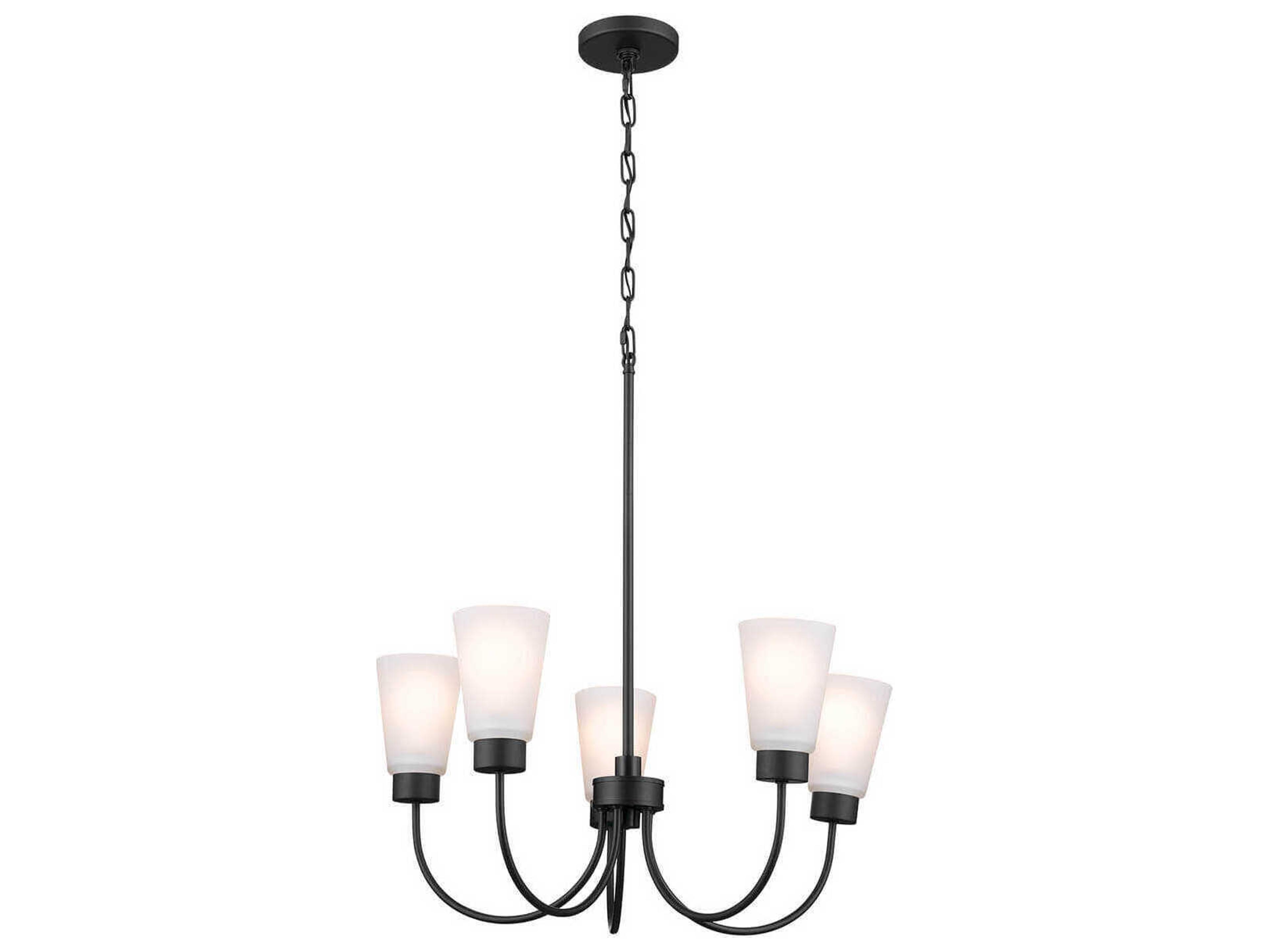 Erma 5-Light Black Glass Empire Chandelier