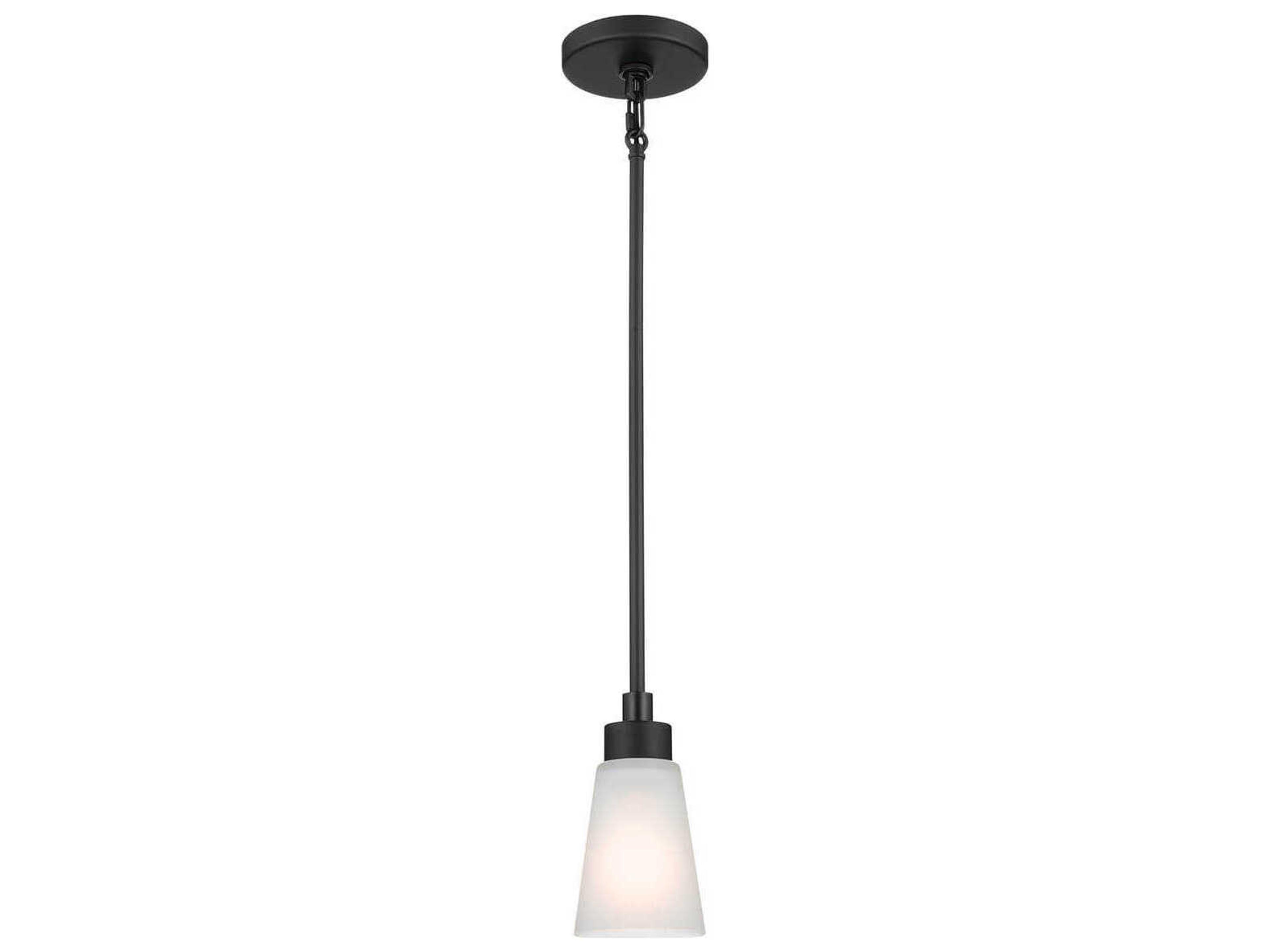 Erma 1-Light Black Glass Empire Mini Pendant