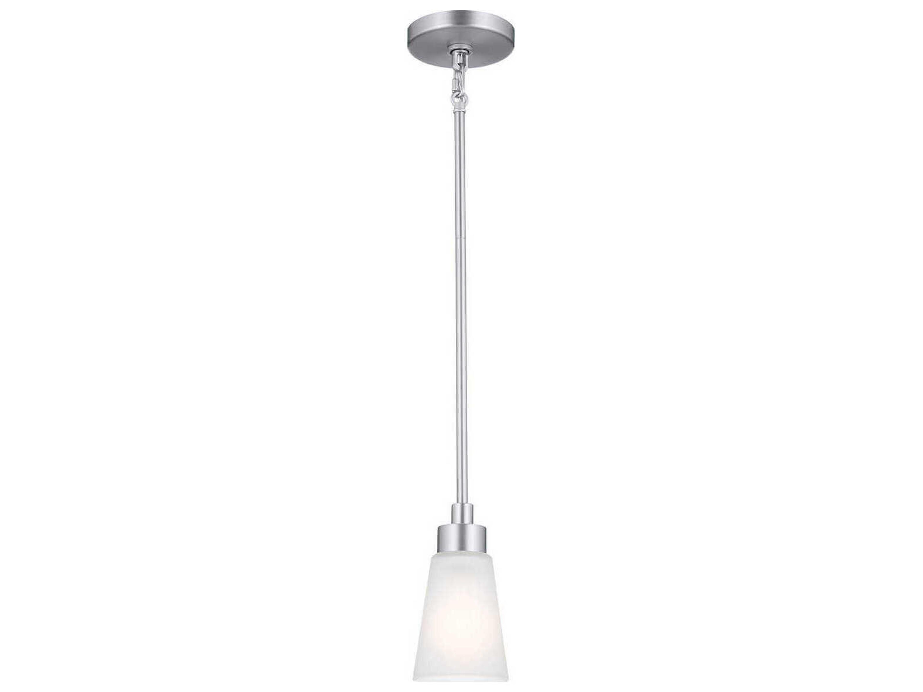 Erma 1-Light Brushed Nickel Glass Empire Mini Pendant