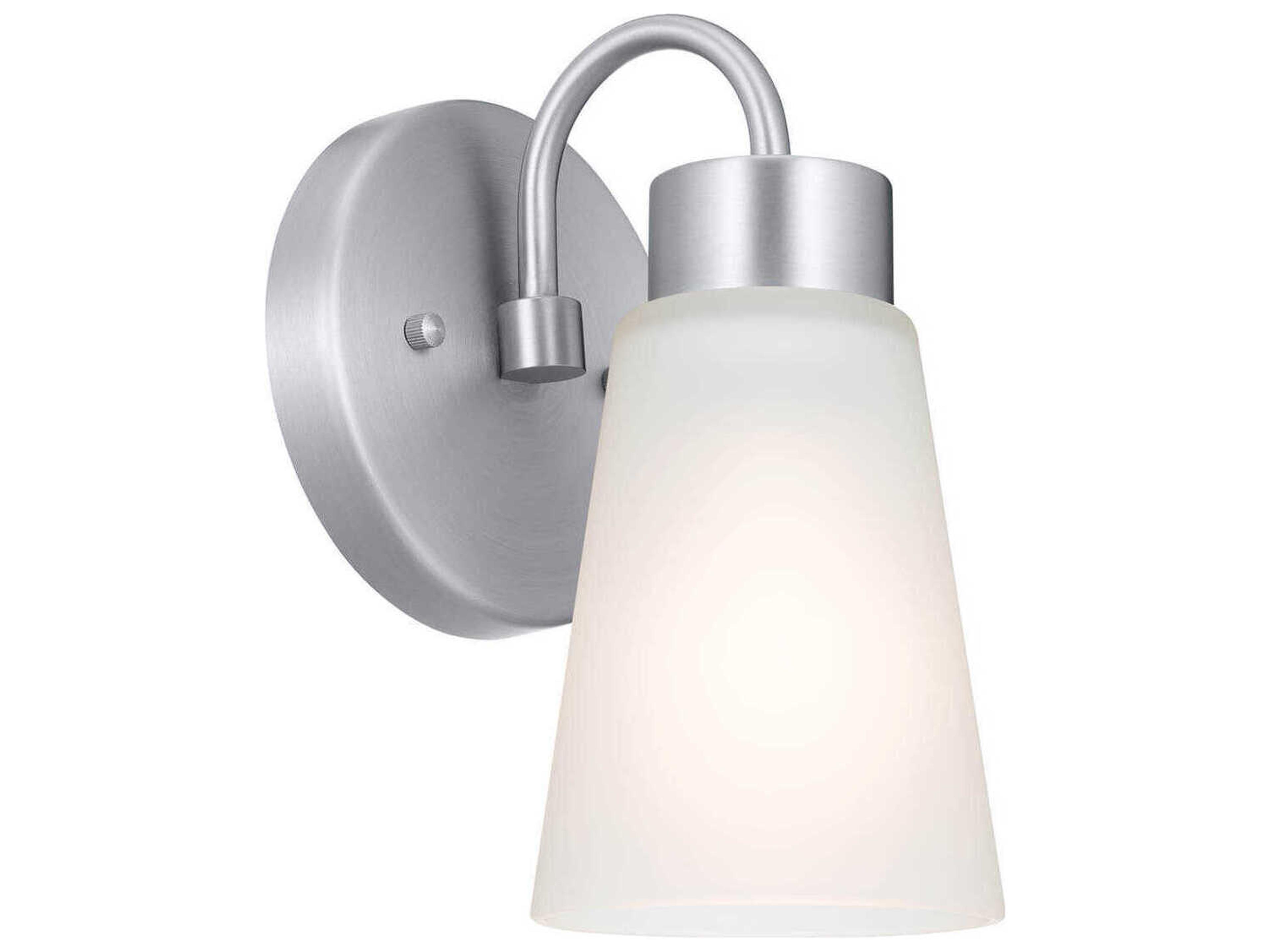 Erma 1-Light Brushed Nickel Glass Wall Sconce