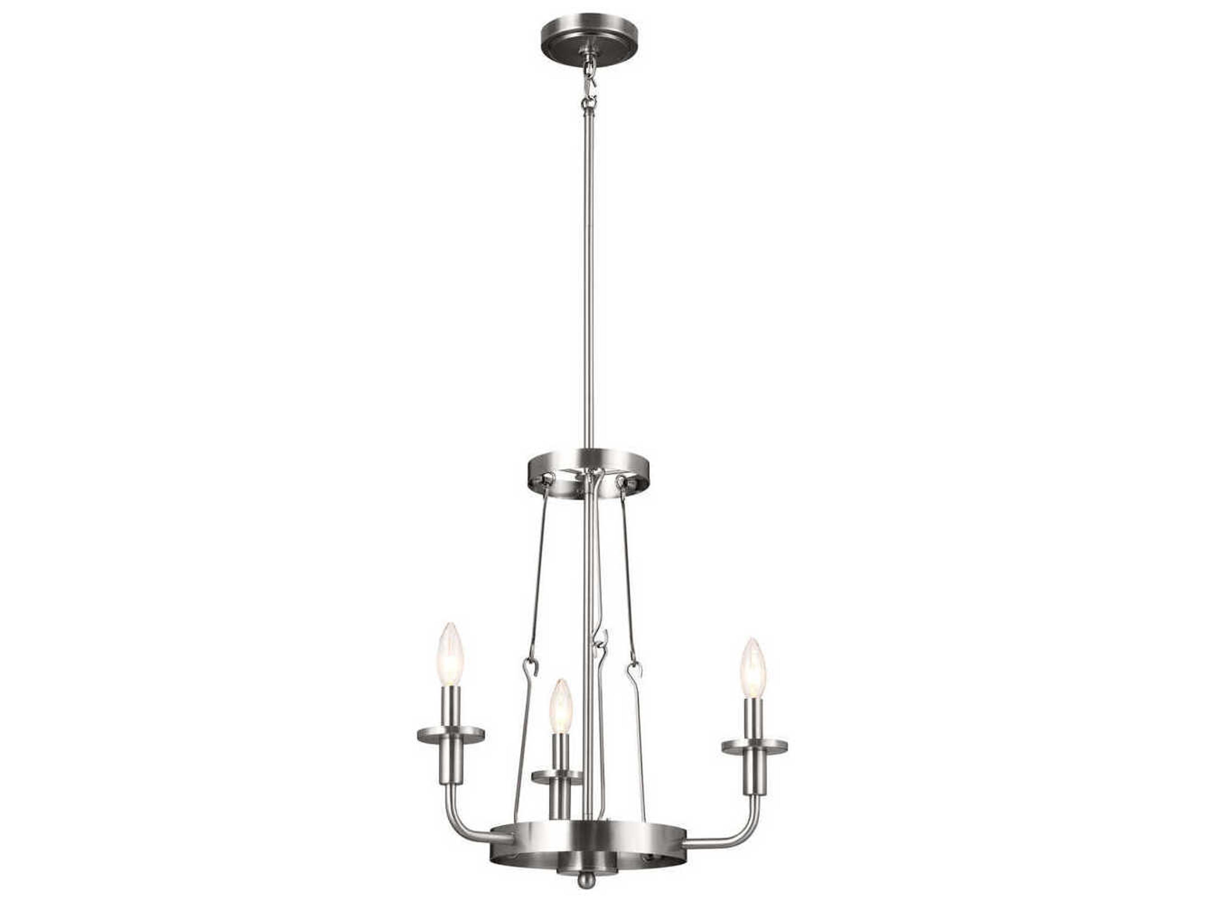 Vetivene 3-Light Classic Pewter Candelabra Chandelier