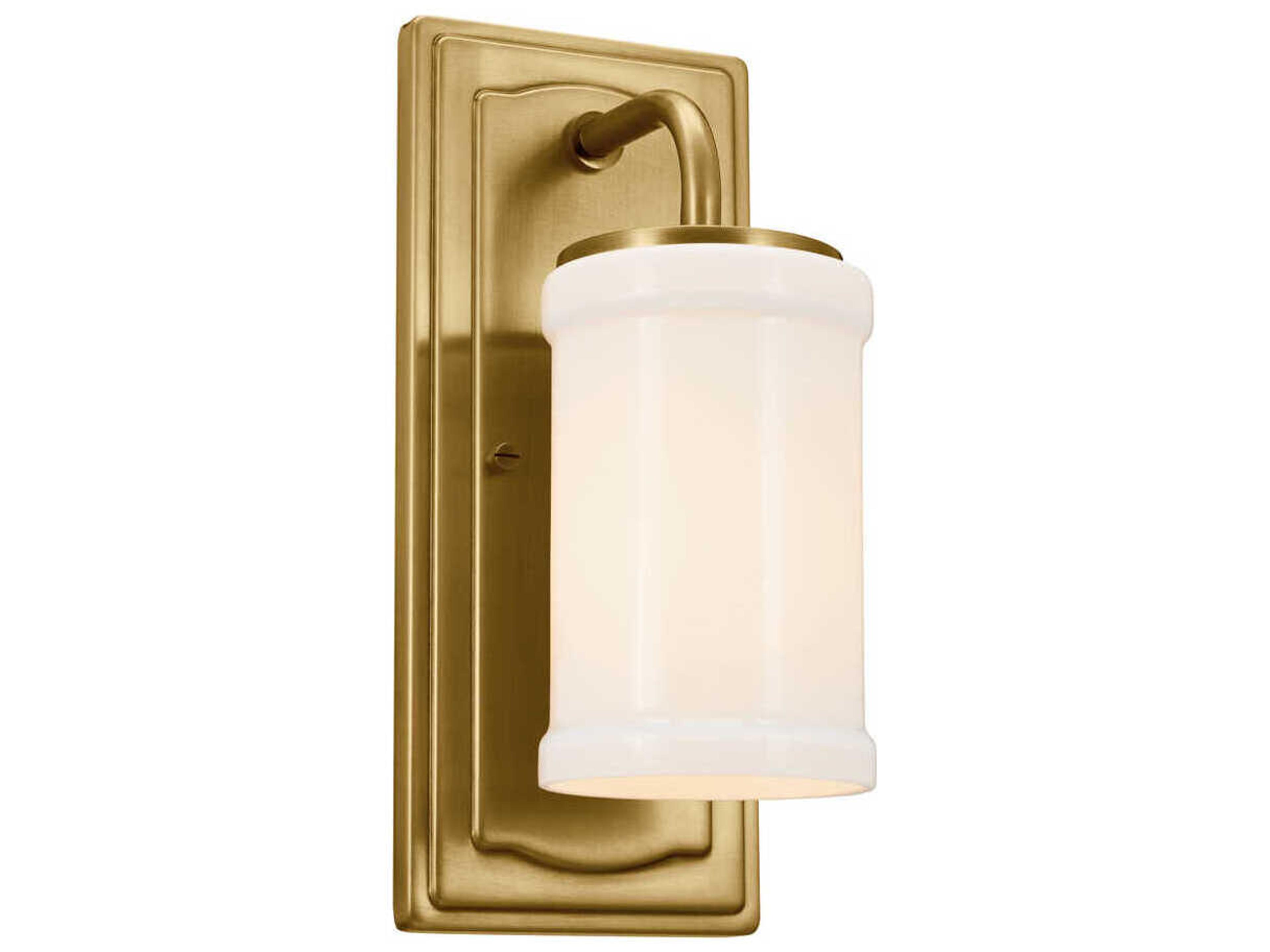 Vetivene 1-Light Natural Brass Glass Wall Sconce