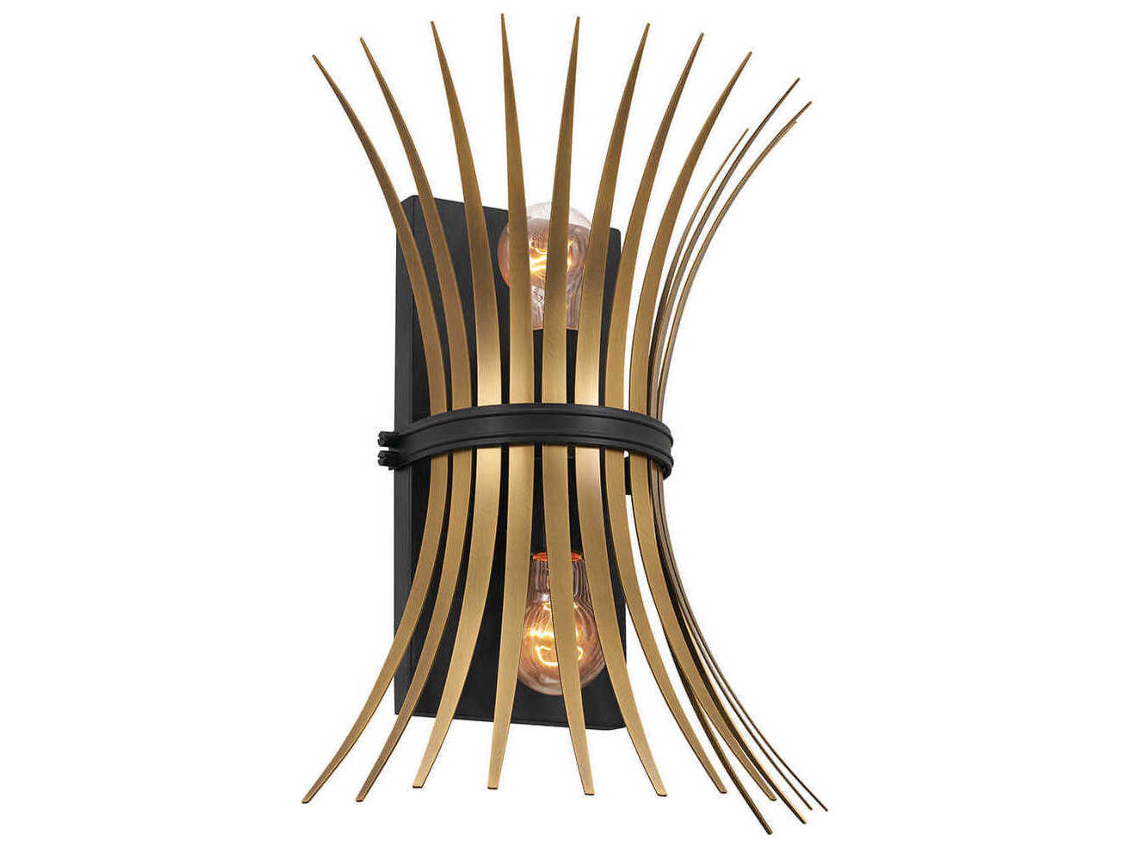 Baile 2-Light Black Brass Wall Sconce