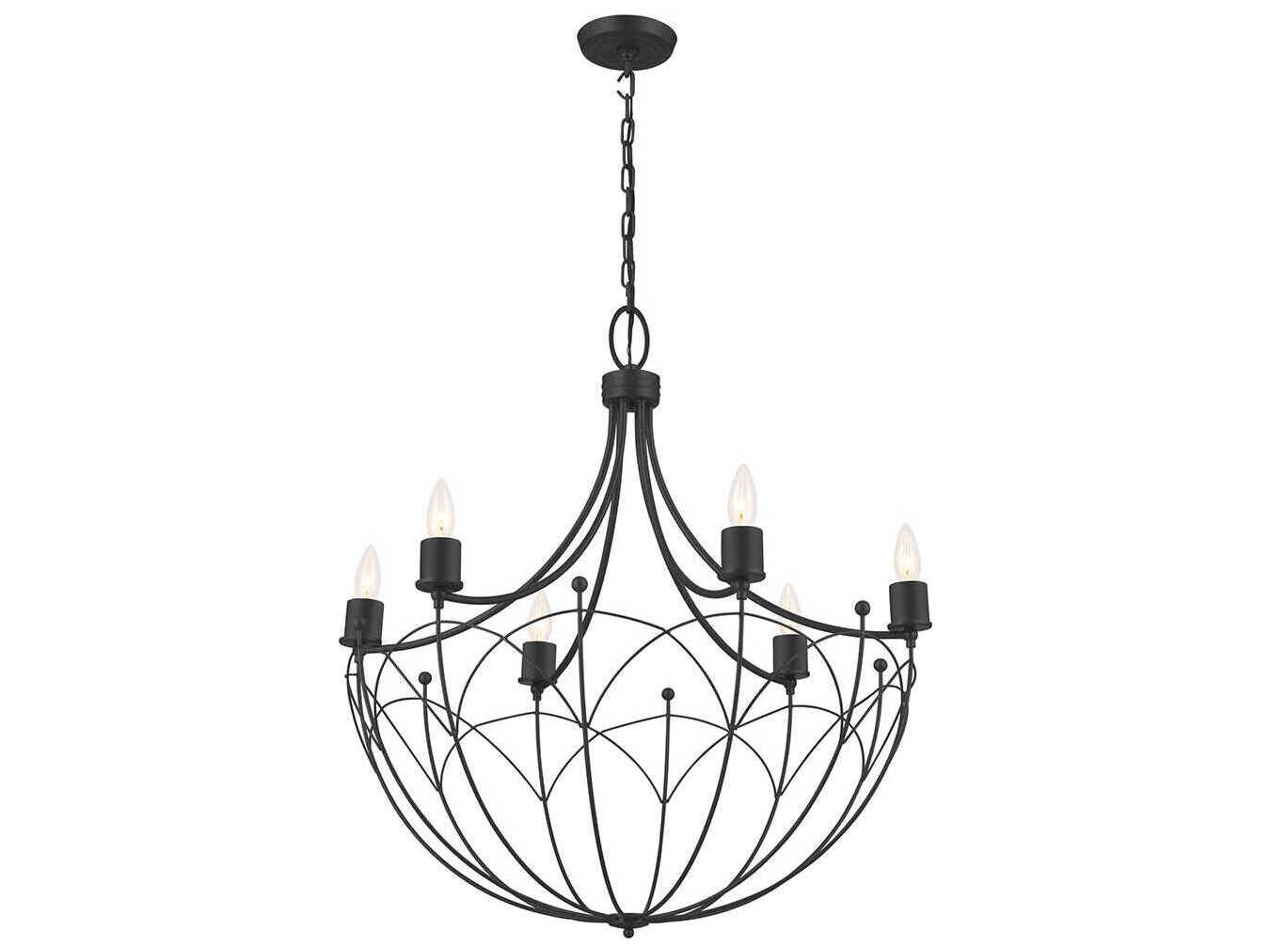 Topiary 6-Light Textured Black Candelabra Chandelier