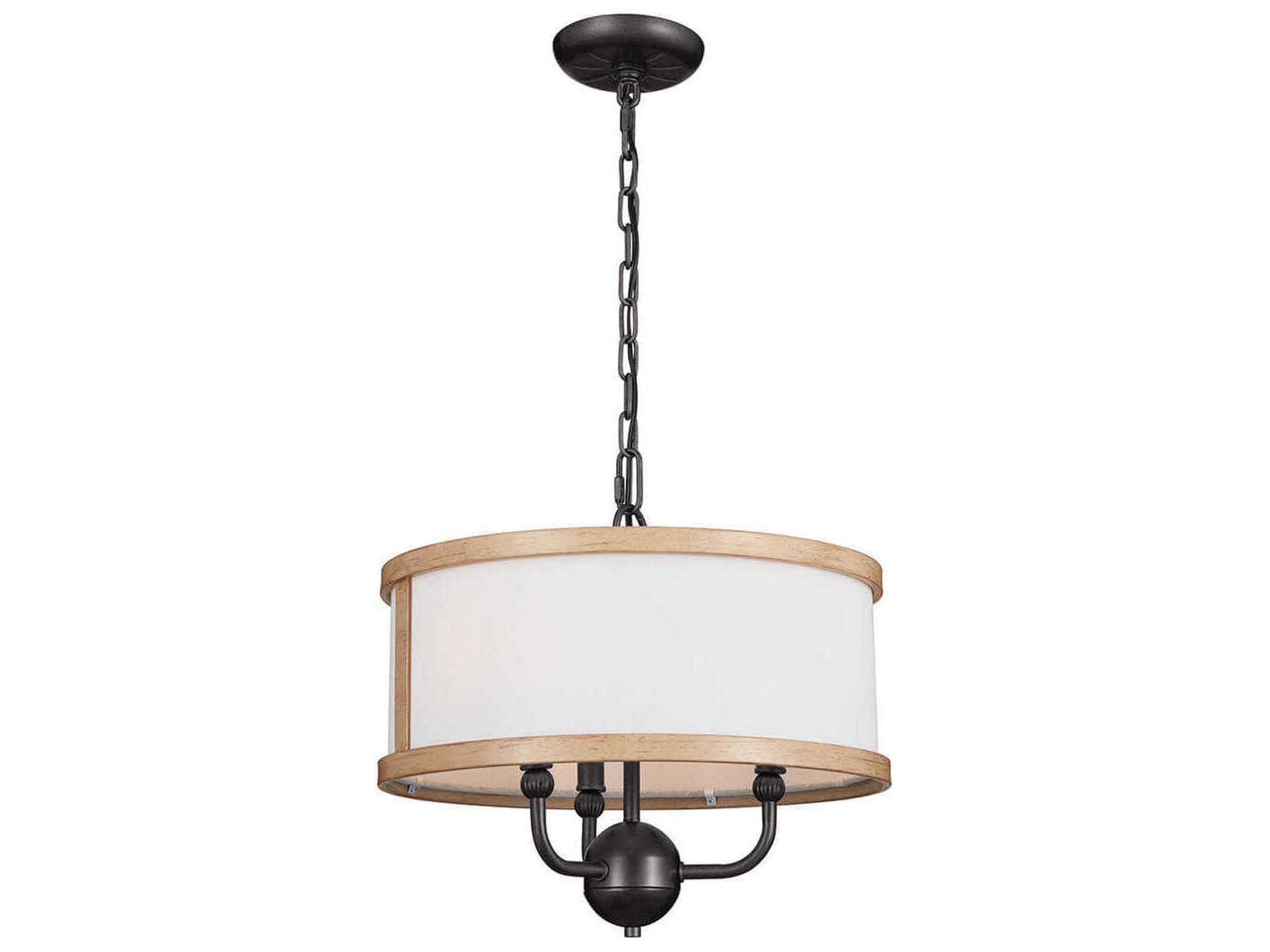 Heddle 3-Light Anvil Iron Gray Drum Chandelier
