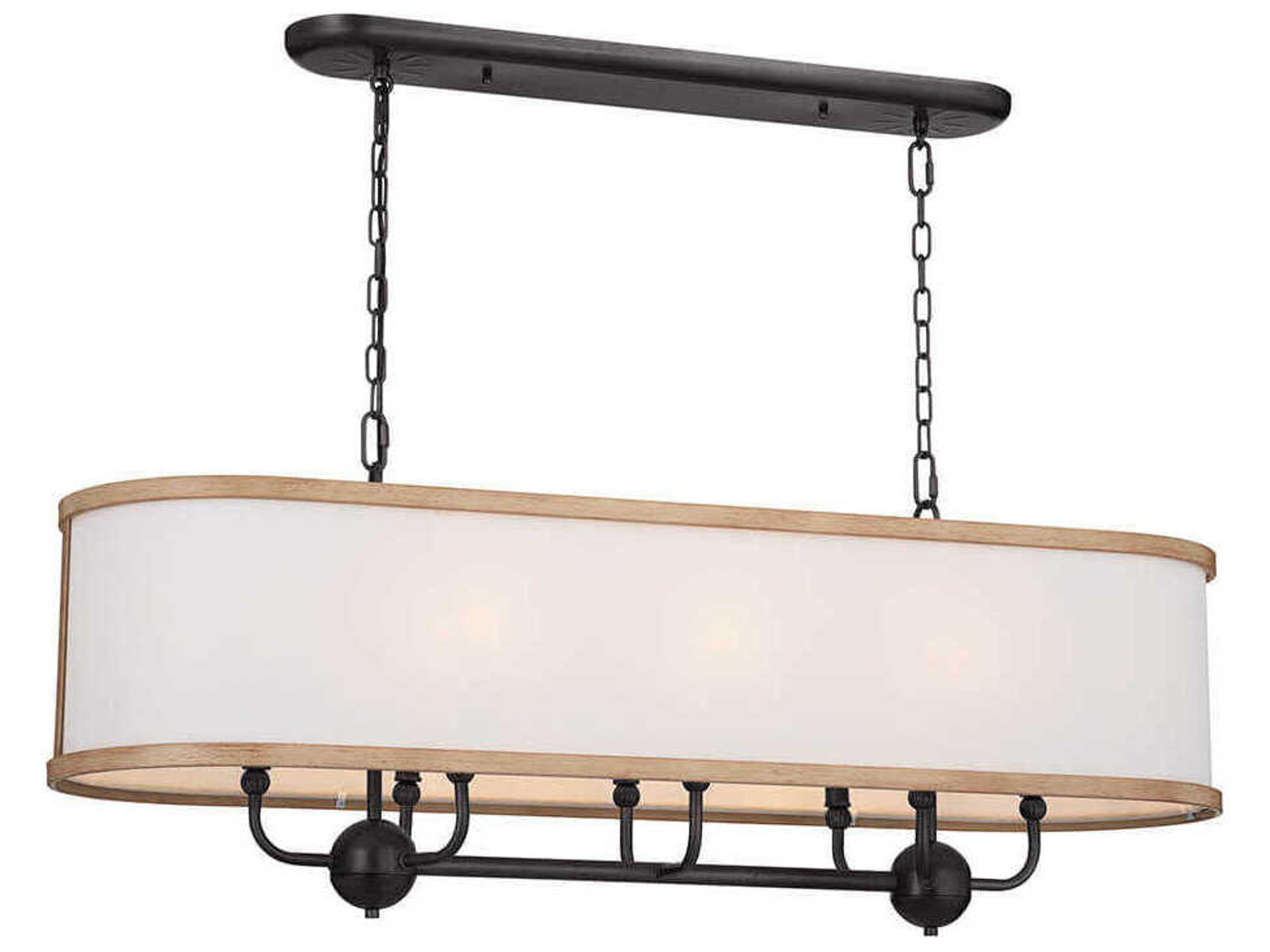 Heddle 8-Light Anvil Iron Gray Cylinder Island Pendant