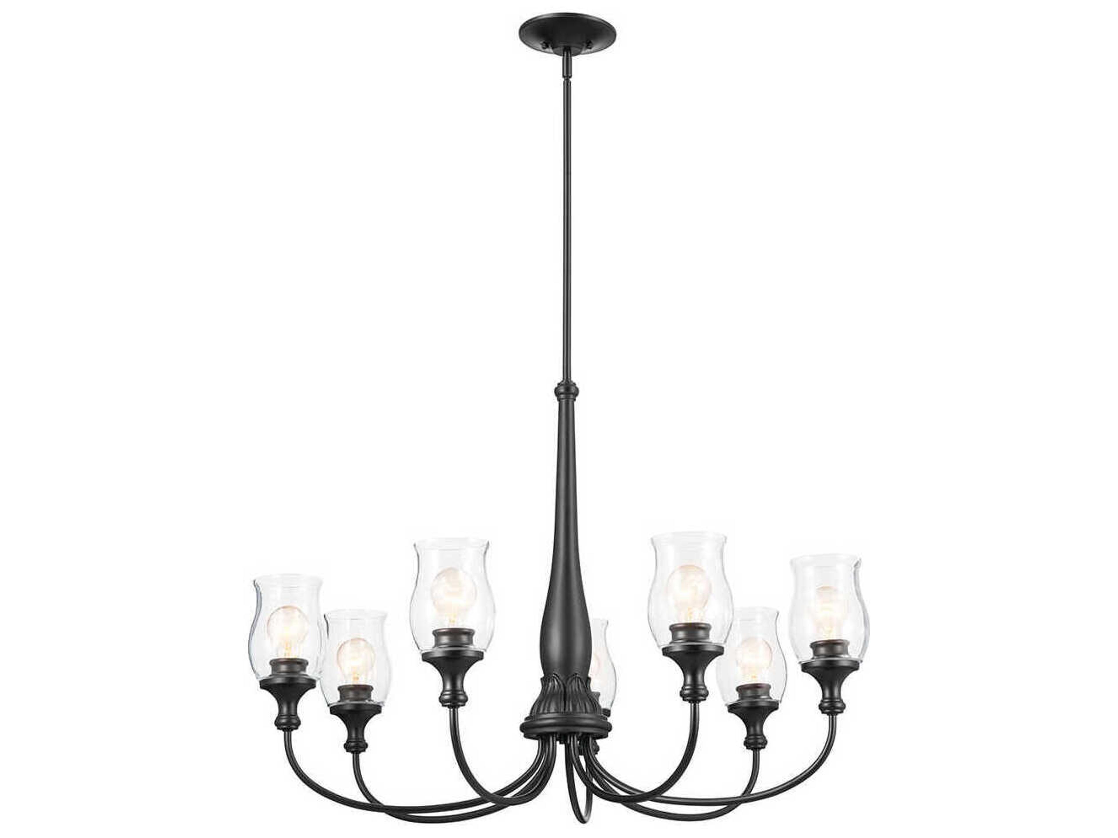 Melis 7-Light Black Glass Chandelier