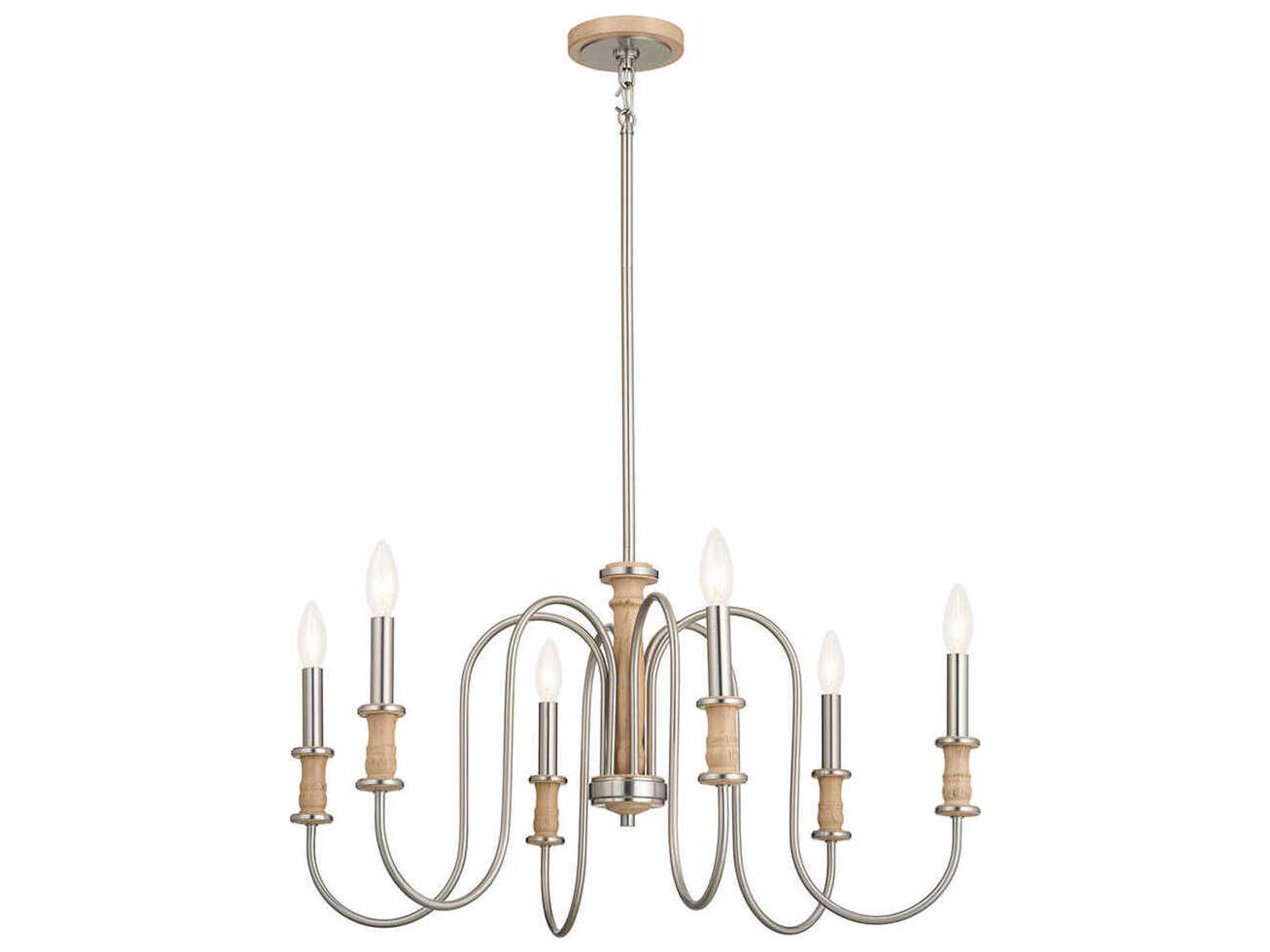 Karthe 6-Light Brushed Nickel Candelabra Chandelier