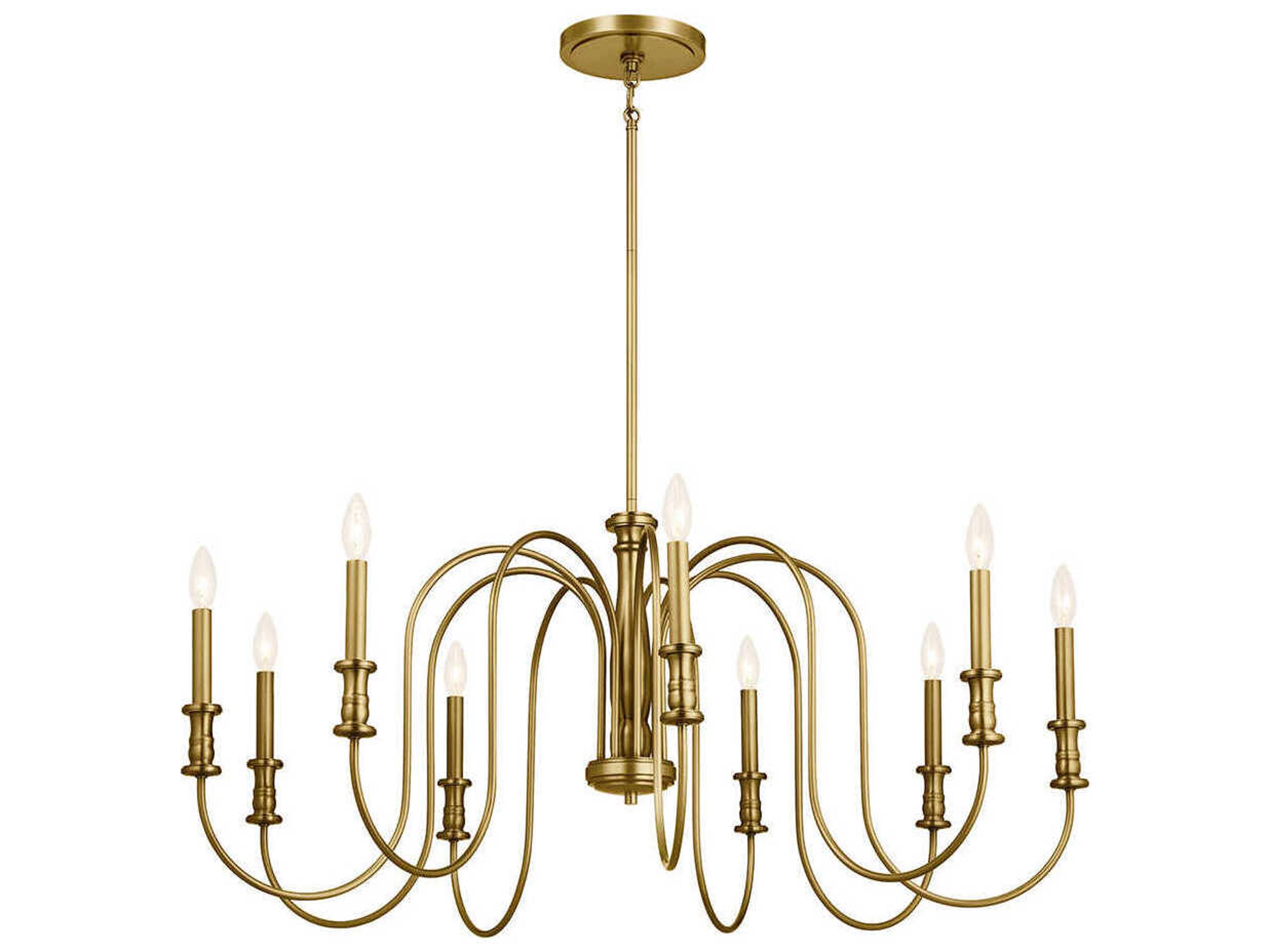 Karthe 9-Light Natural Brass Candelabra Chandelier