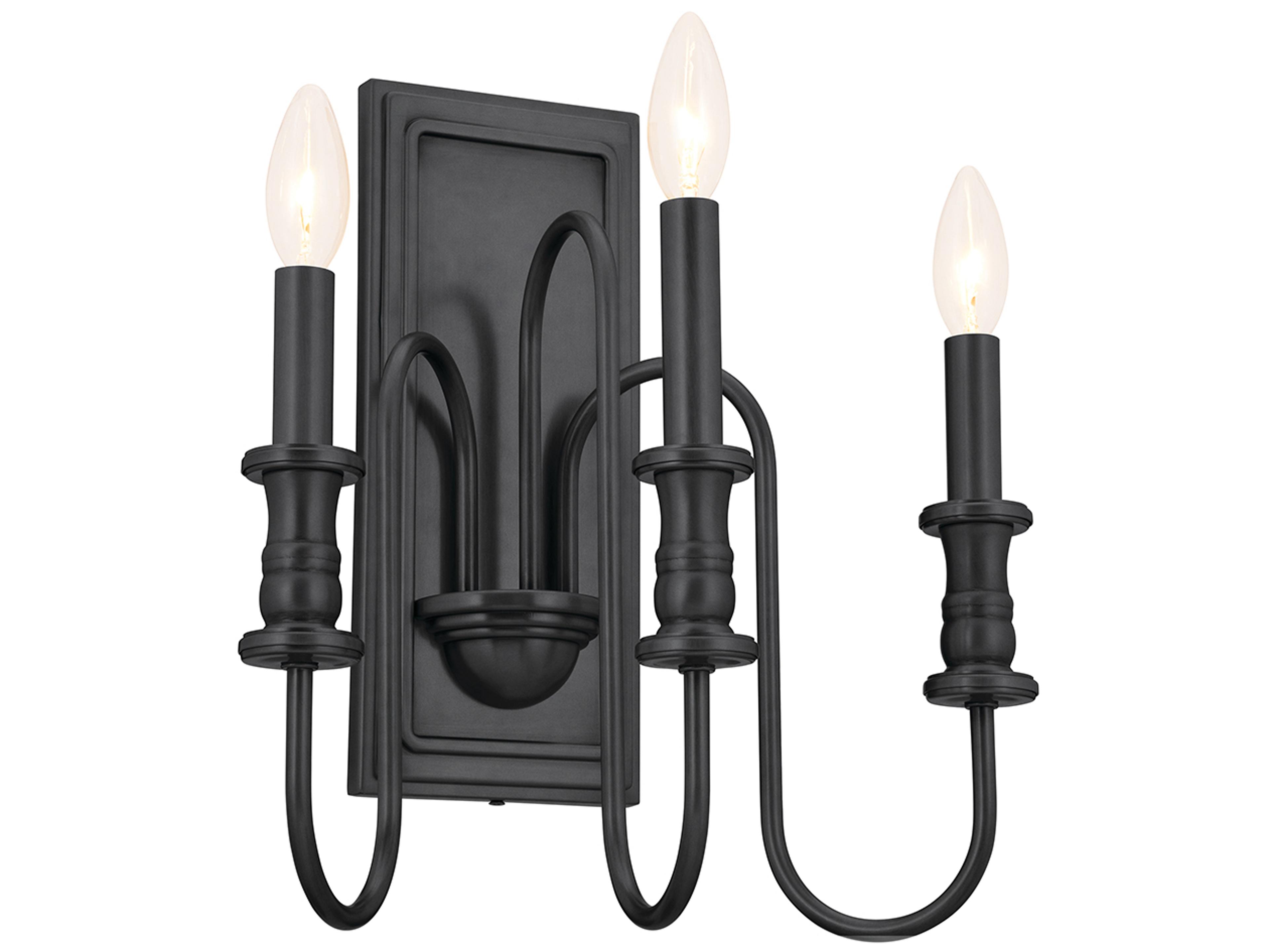 Karthe 3-Light Black Wall Sconce