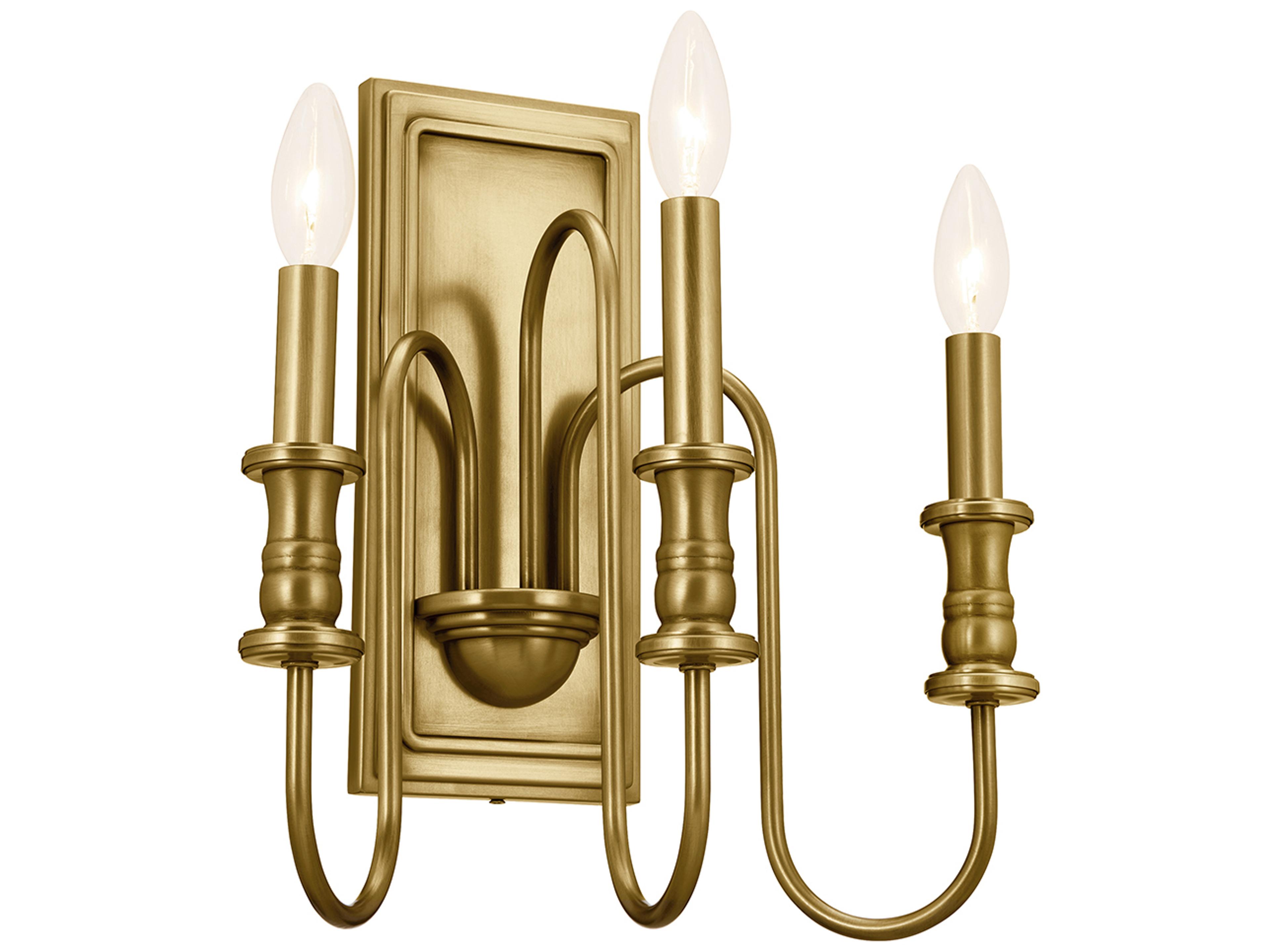 Karthe 3-Light Natural Brass Wall Sconce