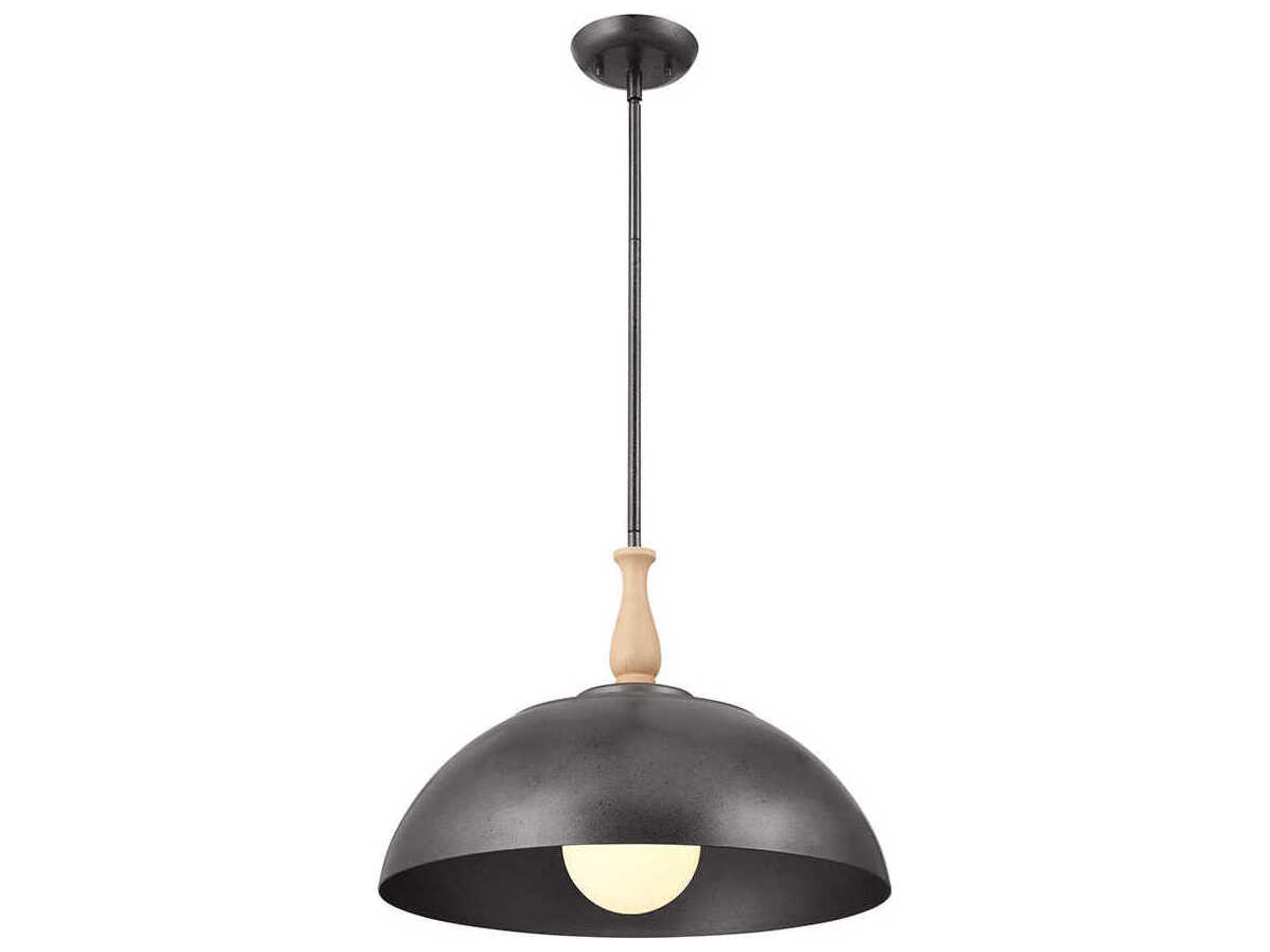 Fira 1-Light Anvil Iron Gray Dome Pendant