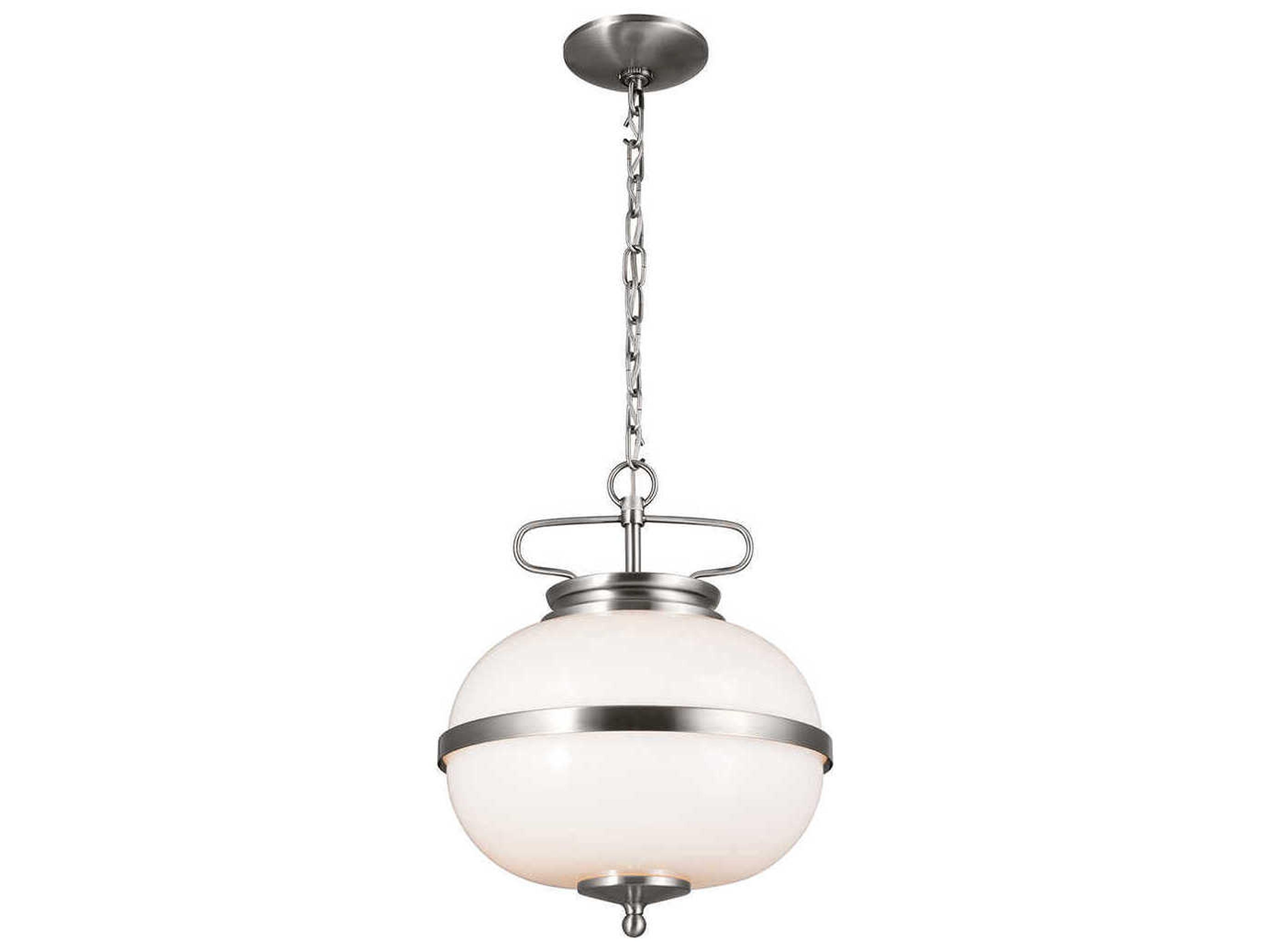 Opal 2-Light Classic Pewter Glass Globe Pendant