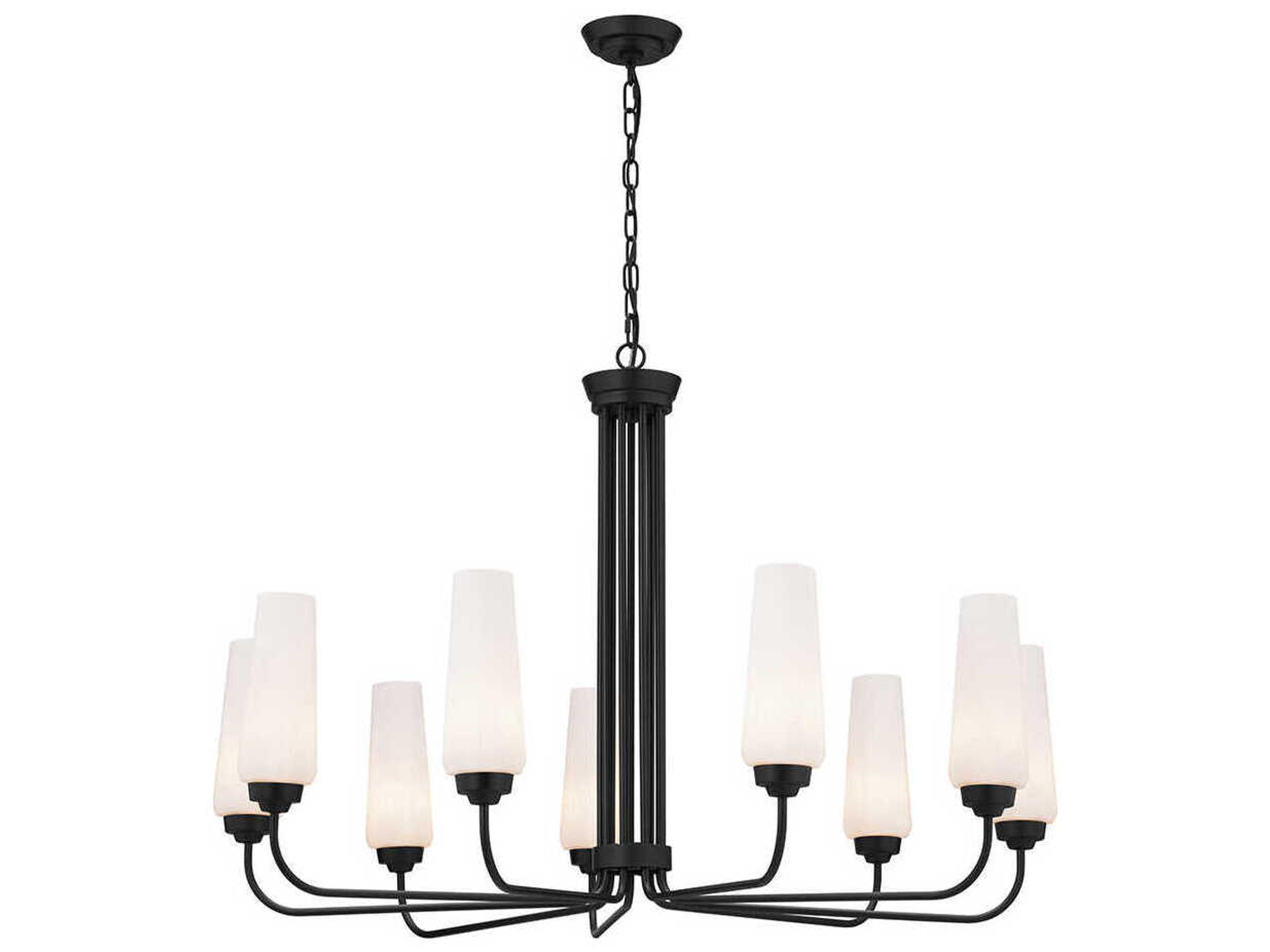 Truby 9-Light Black Glass Chandelier
