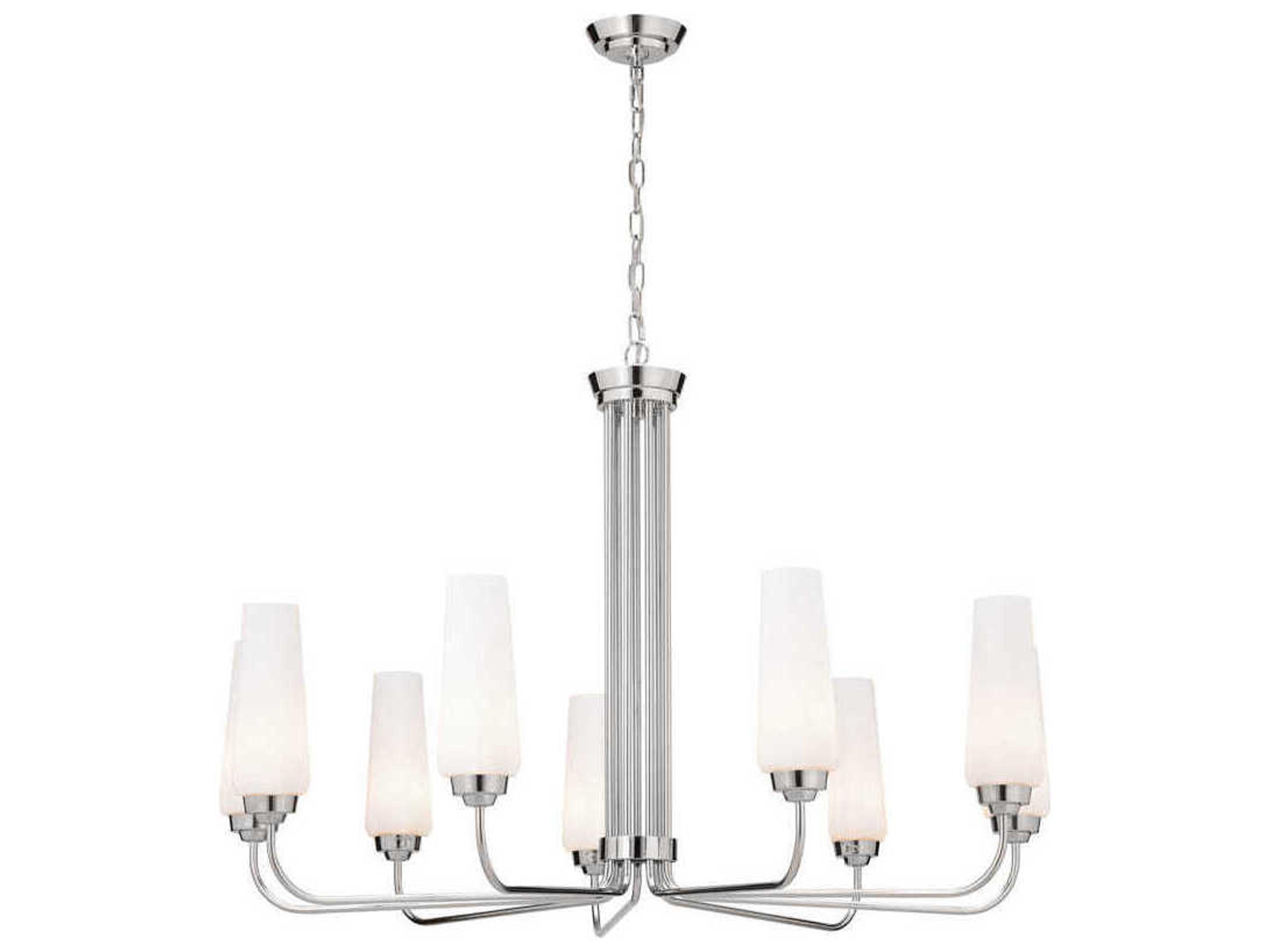 Truby 9-Light Polished Nickel Glass Chandelier