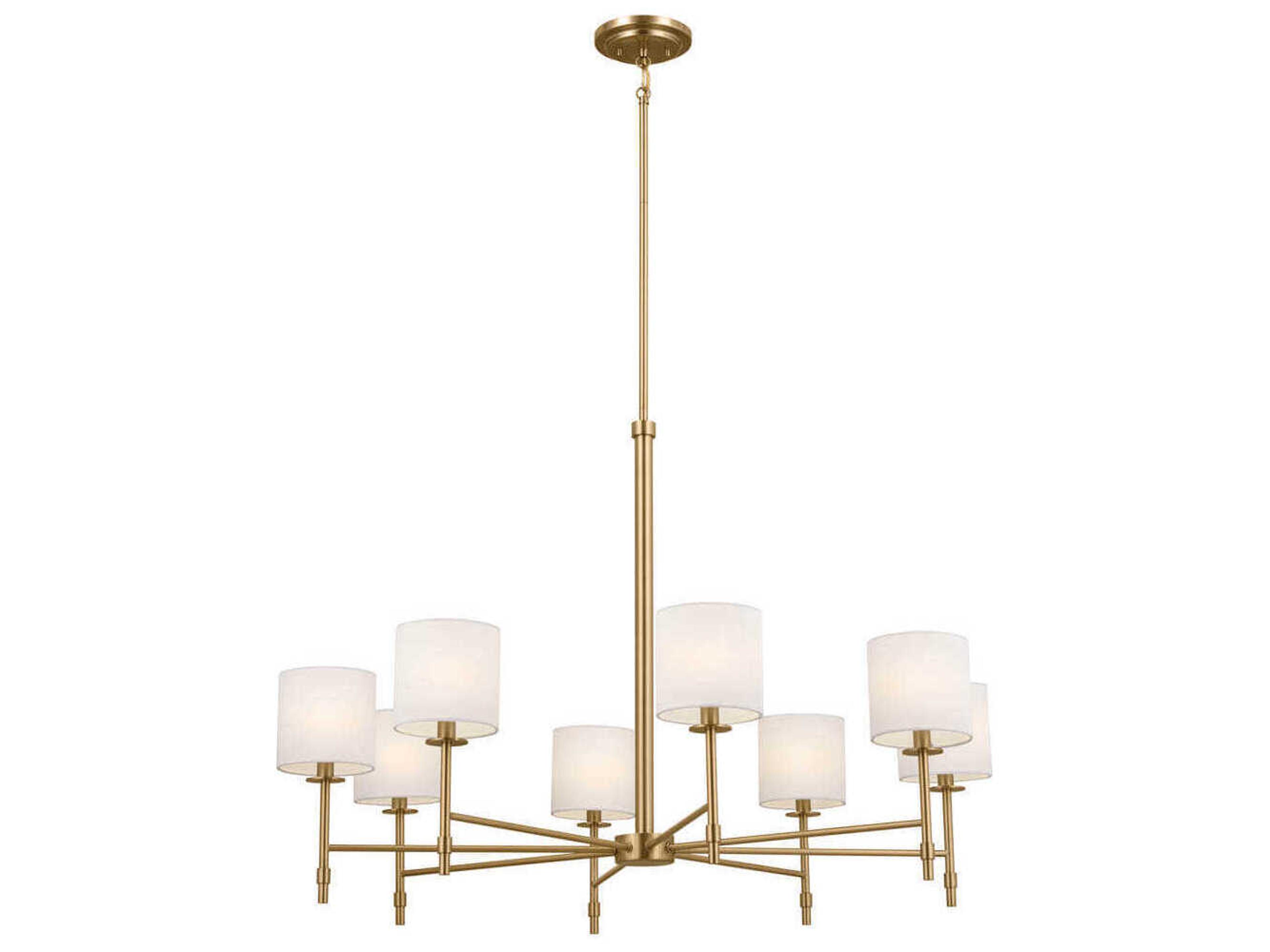 Ali 8-Light Brushed Natural Brass Drum Chandelier