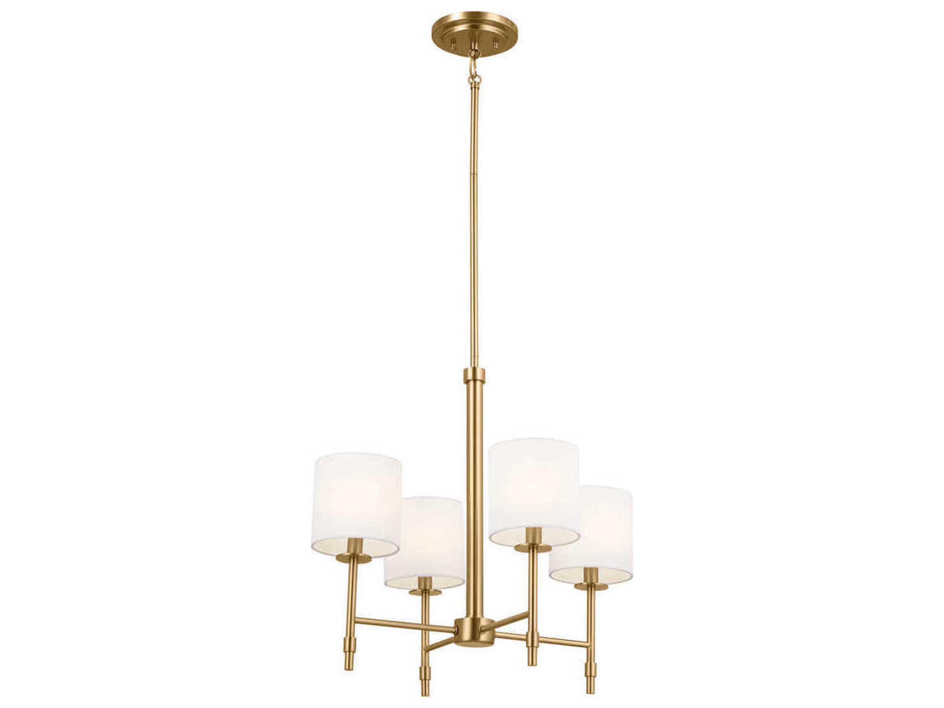 Ali 4-Light Brushed Natural Brass Drum Chandelier