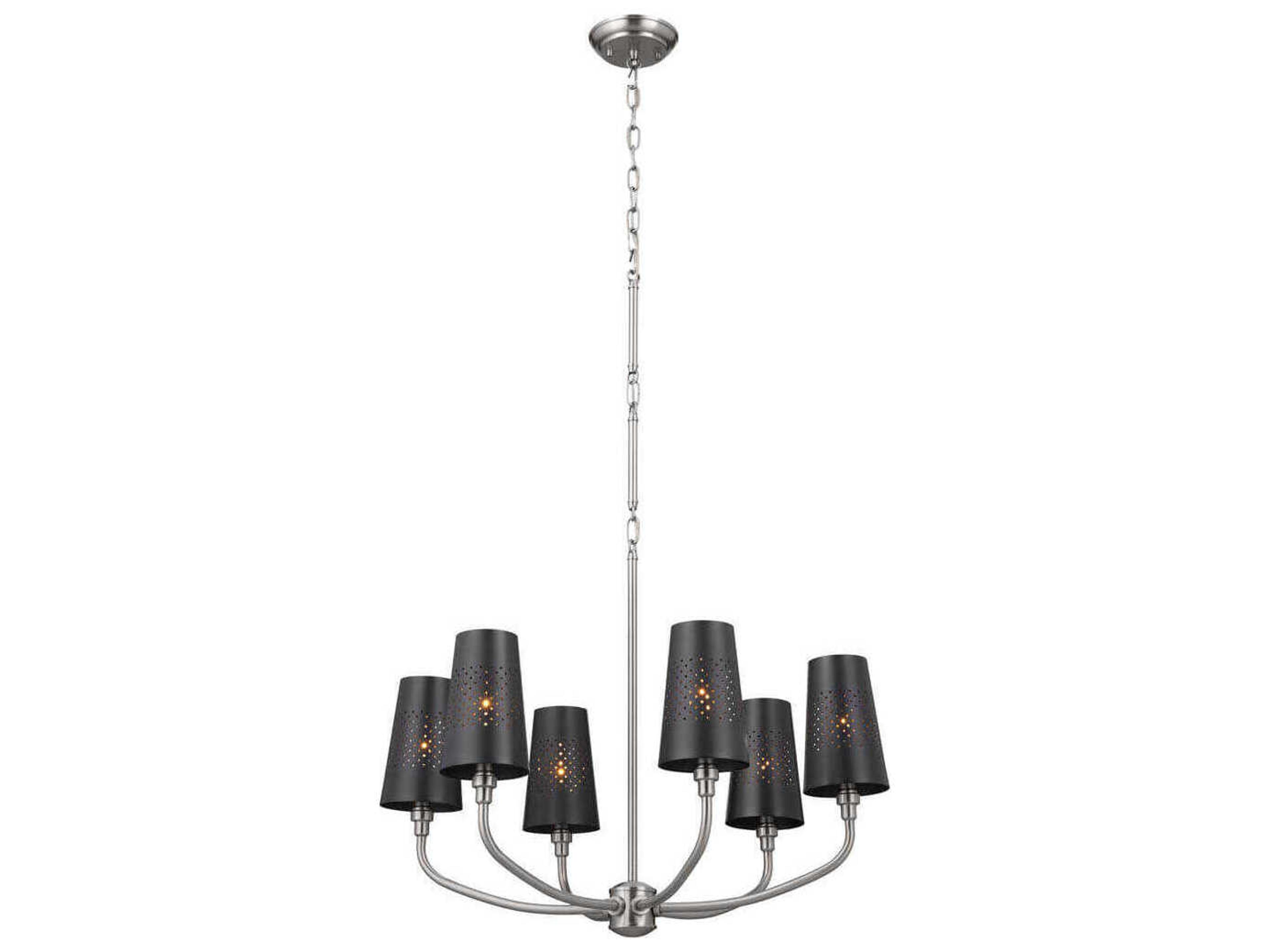 Adeena 6-Light Classic Pewter Black Empire Chandelier
