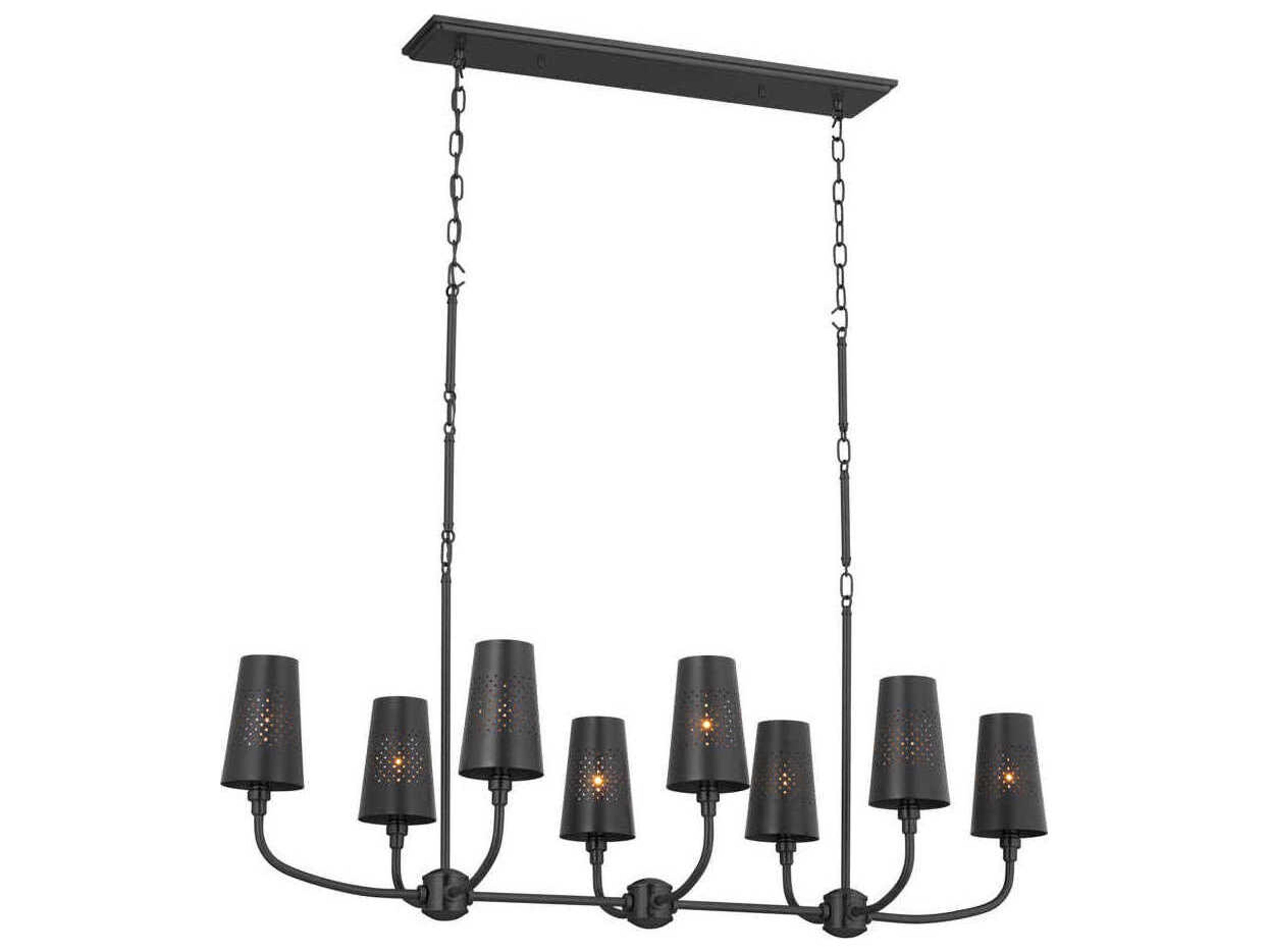 Adeena 8-Light Black Empire Island Pendant