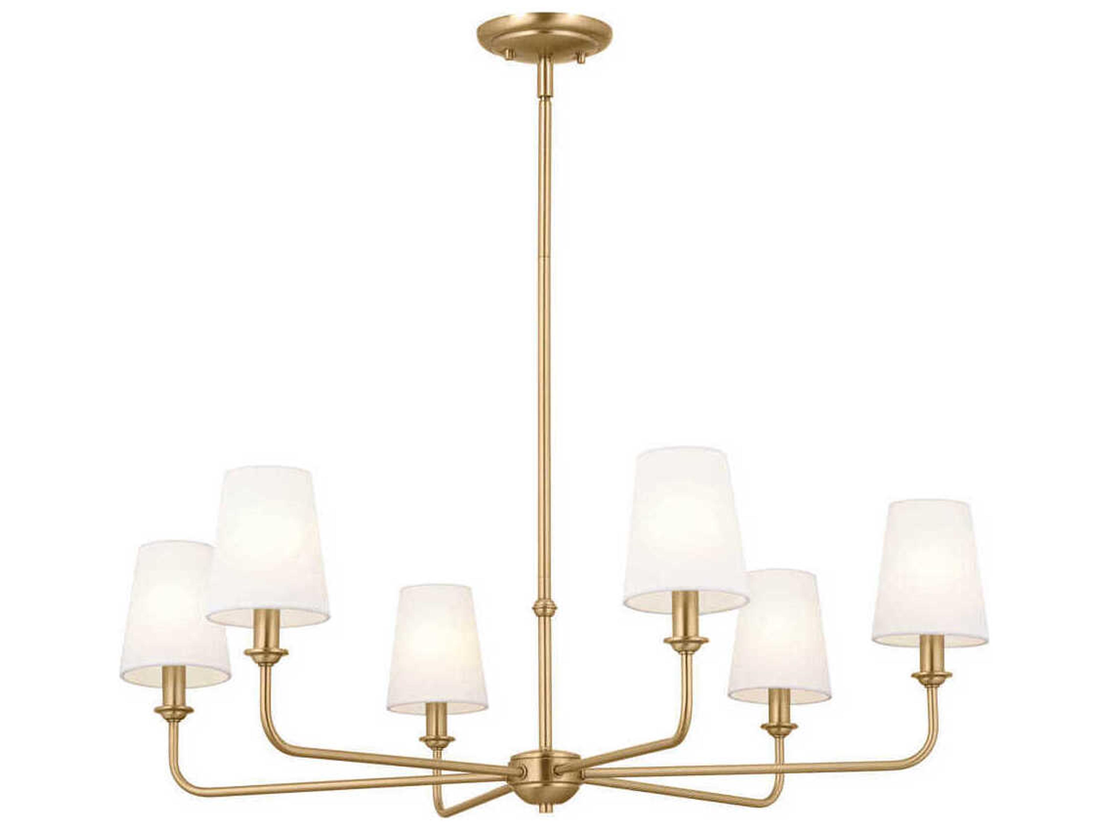Pallas 6-Light Brushed Natural Brass Empire Chandelier