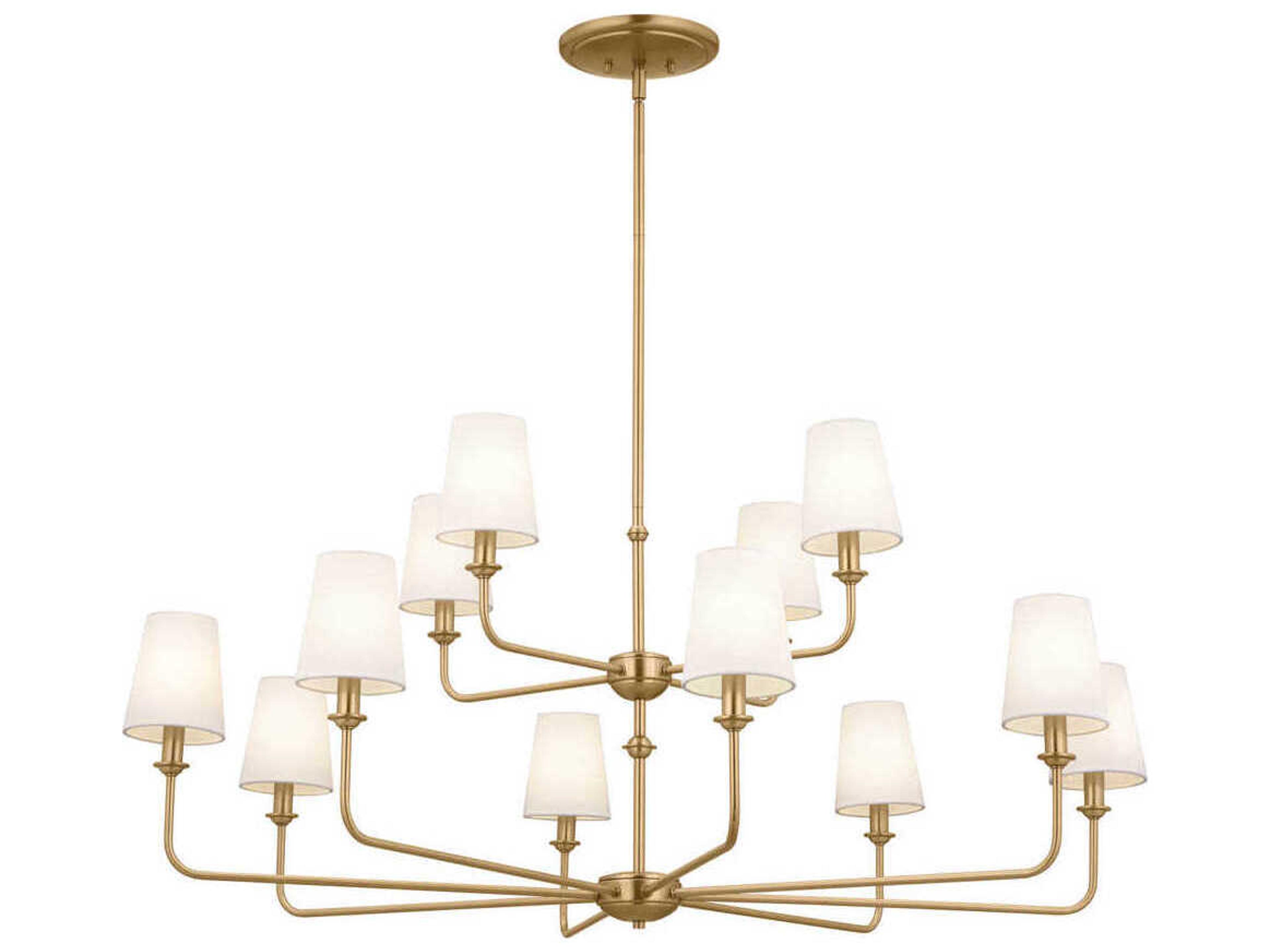 Pallas 12-Light Brushed Natural Brass Empire Chandelier