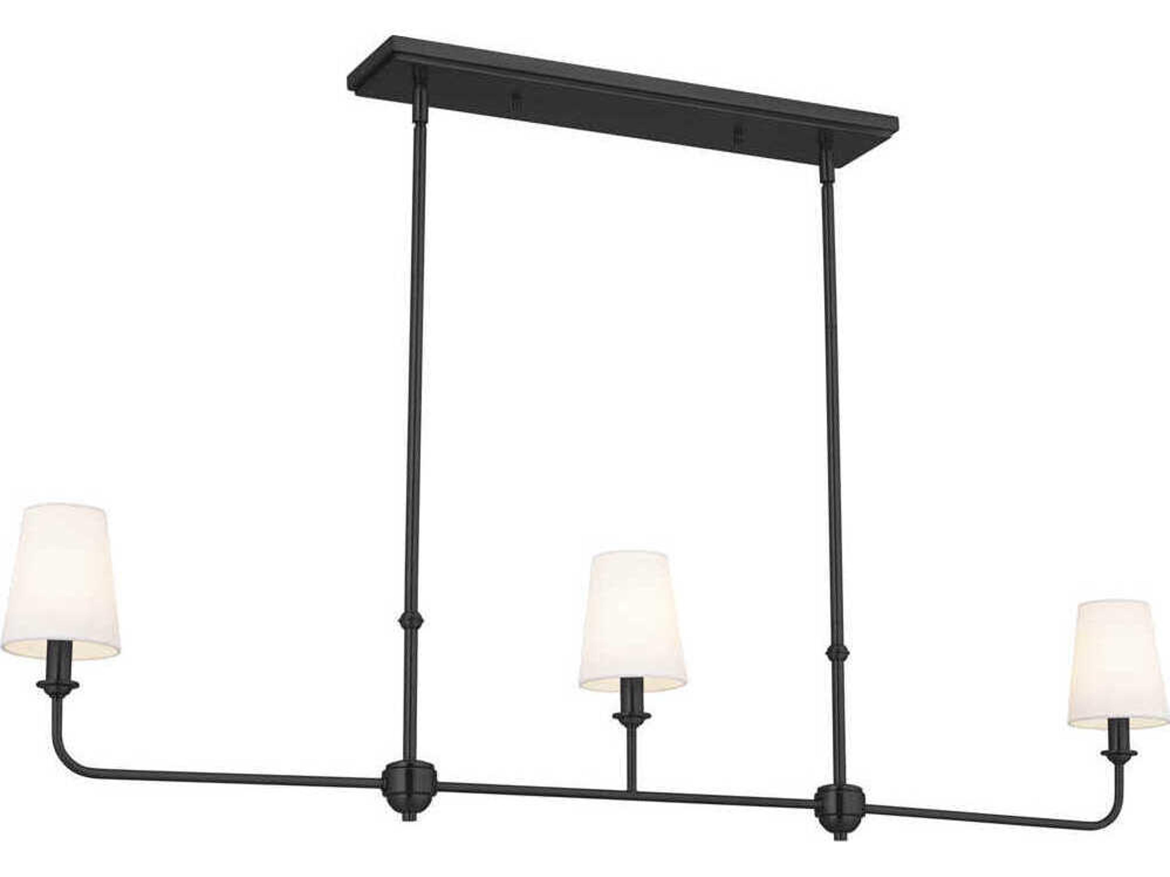 Pallas 3-Light Black Empire Linear Island Pendant