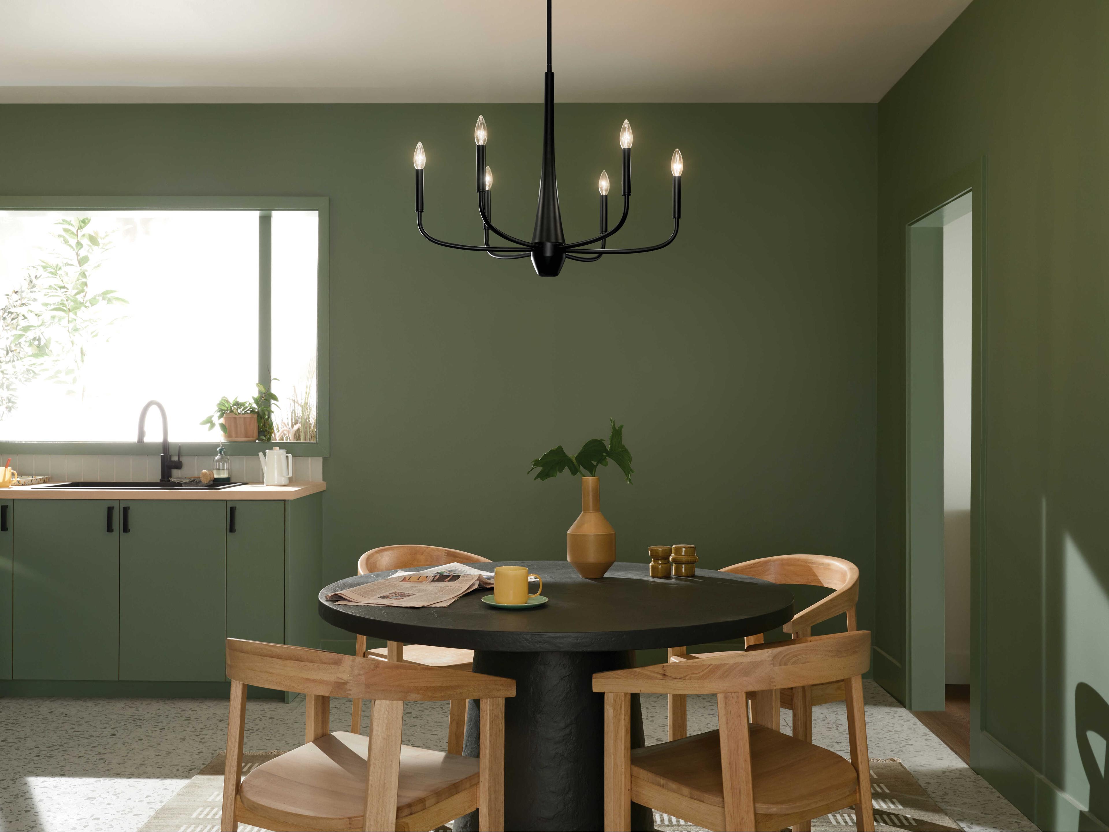 Kichler Deela 6-Light Black Candelabra Chandelier