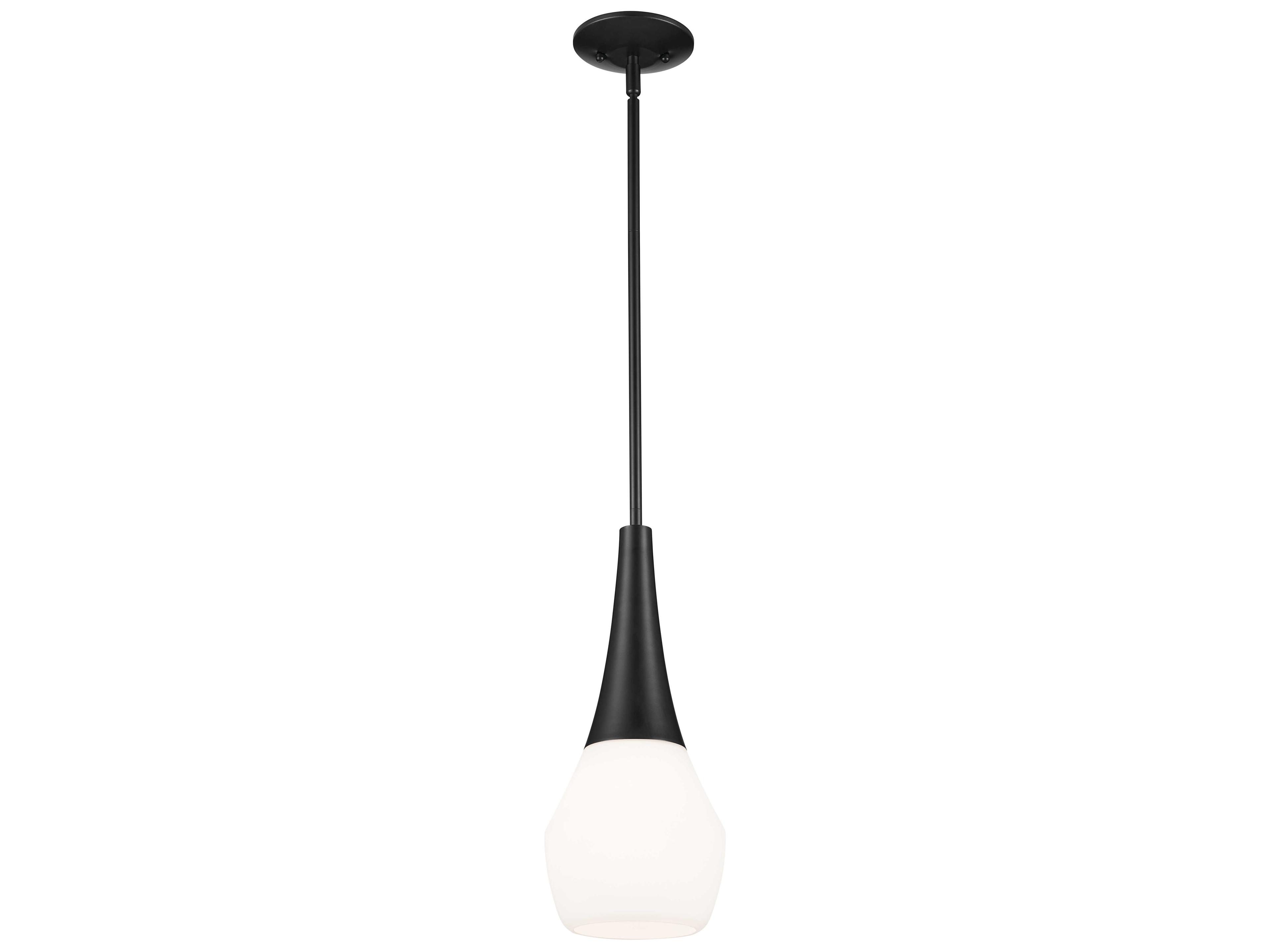 Deela 1-Light Black Glass Geometric Mini Pendant