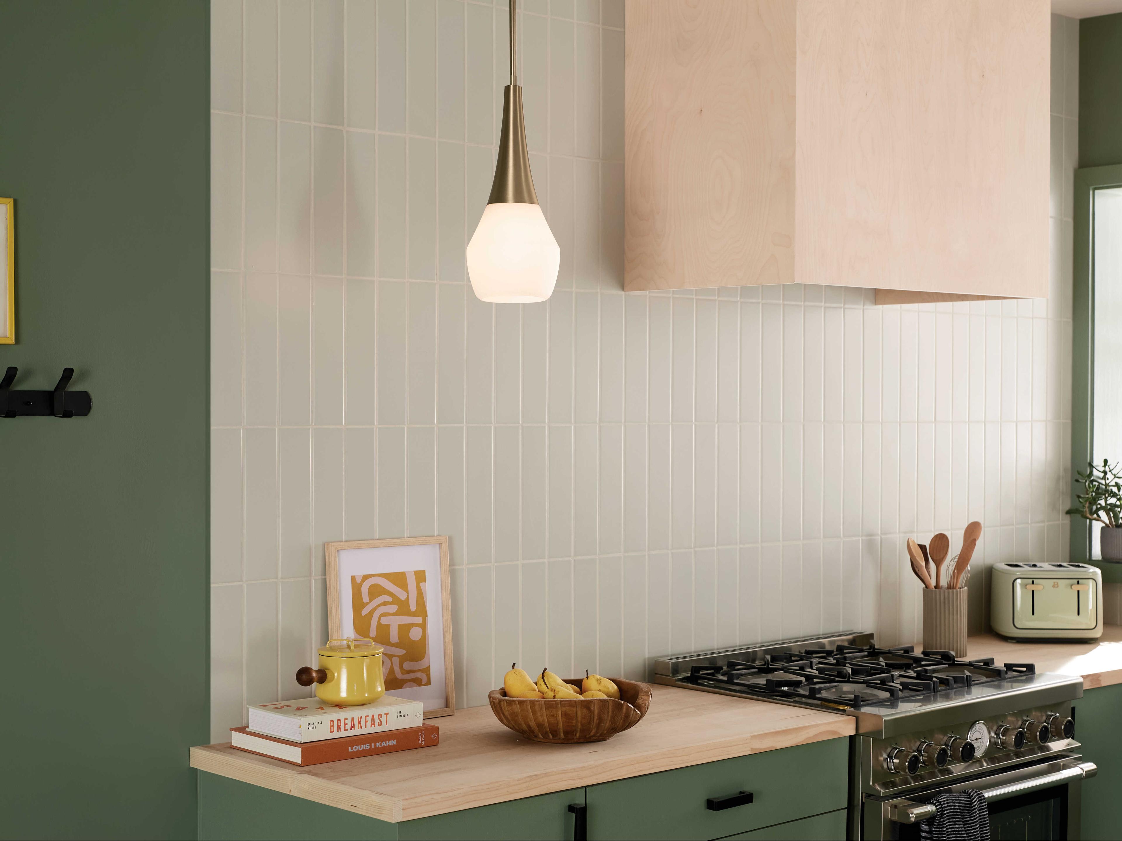 Kichler Deela 1-Light Champagne Bronze Glass Geometric Mini Pendant