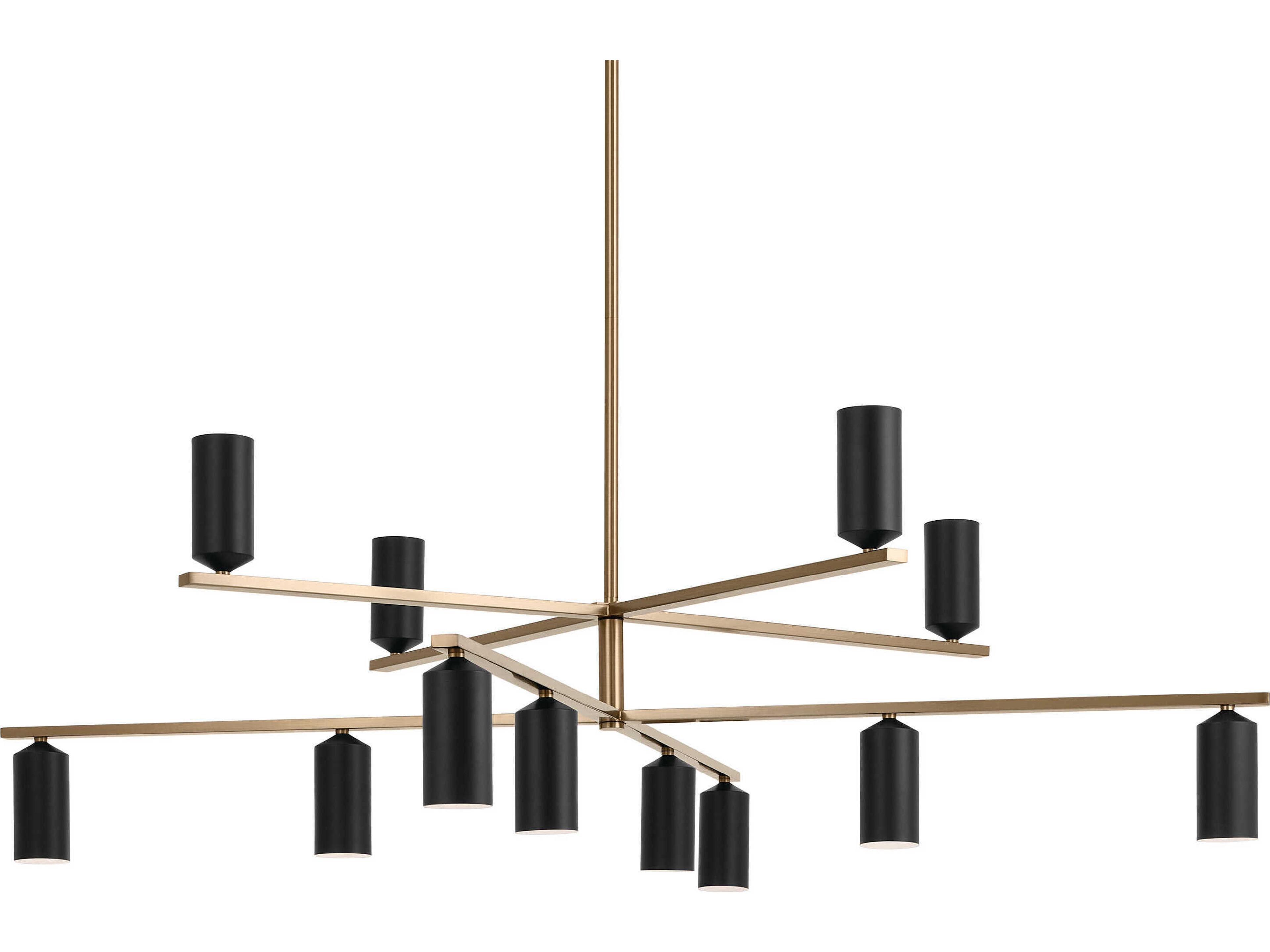 Kichler Gala 12-Light Champagne Bronze Black Candelabra Cylinder Chandelier