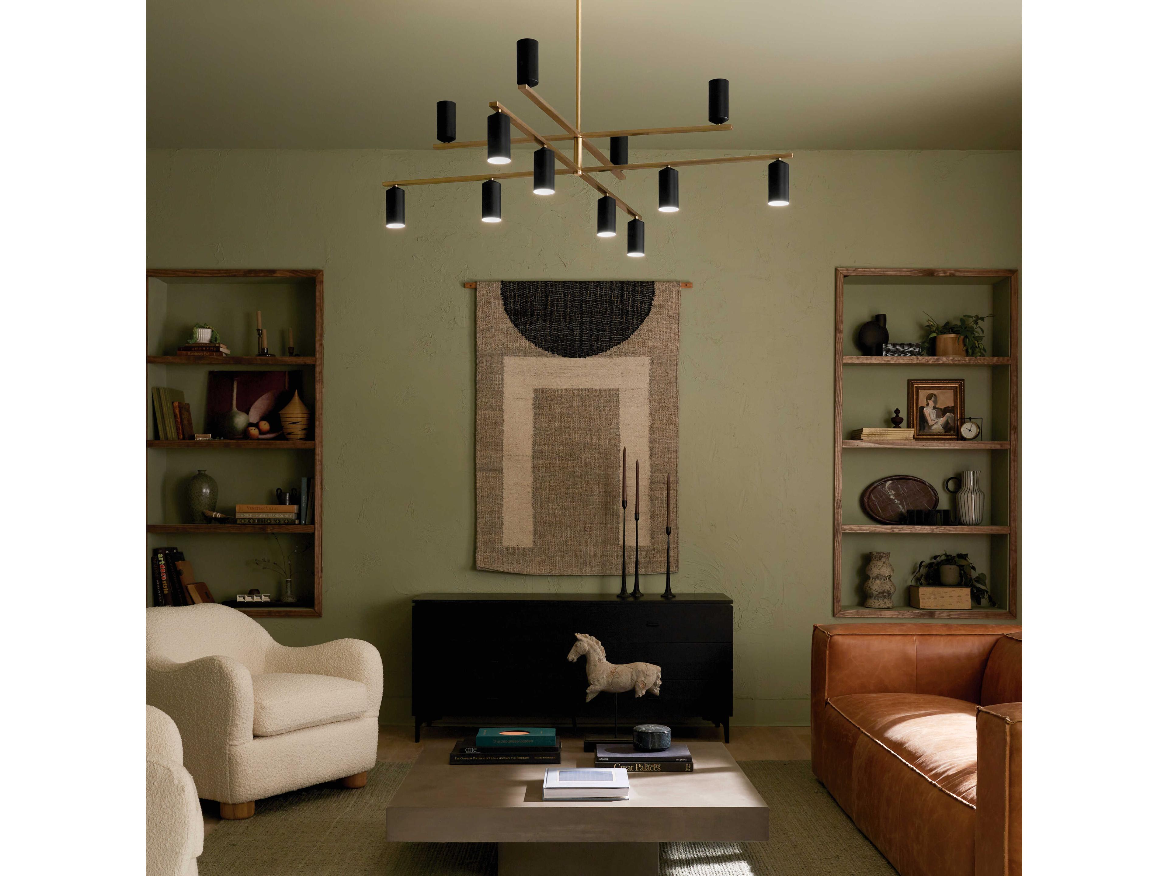 Kichler Gala 12-Light Champagne Bronze Black Candelabra Cylinder Chandelier