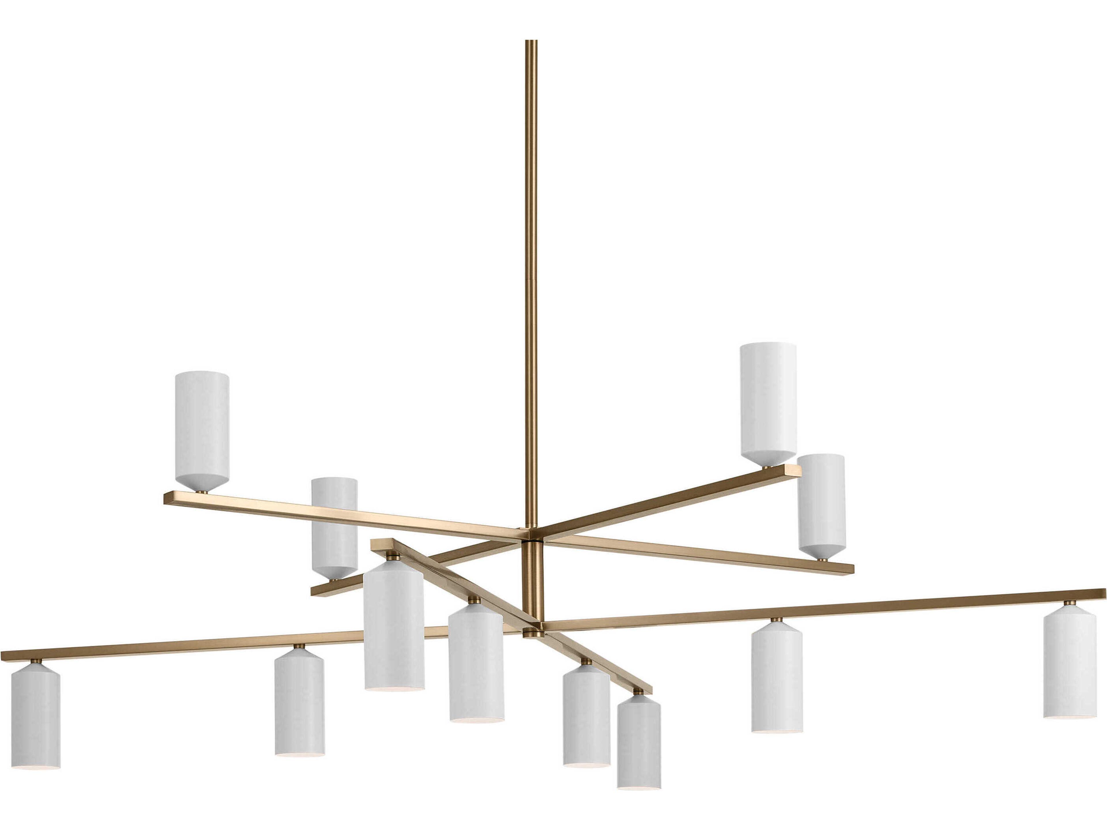 Kichler Gala 12-Light Champagne Bronze White Candelabra Cylinder Chandelier