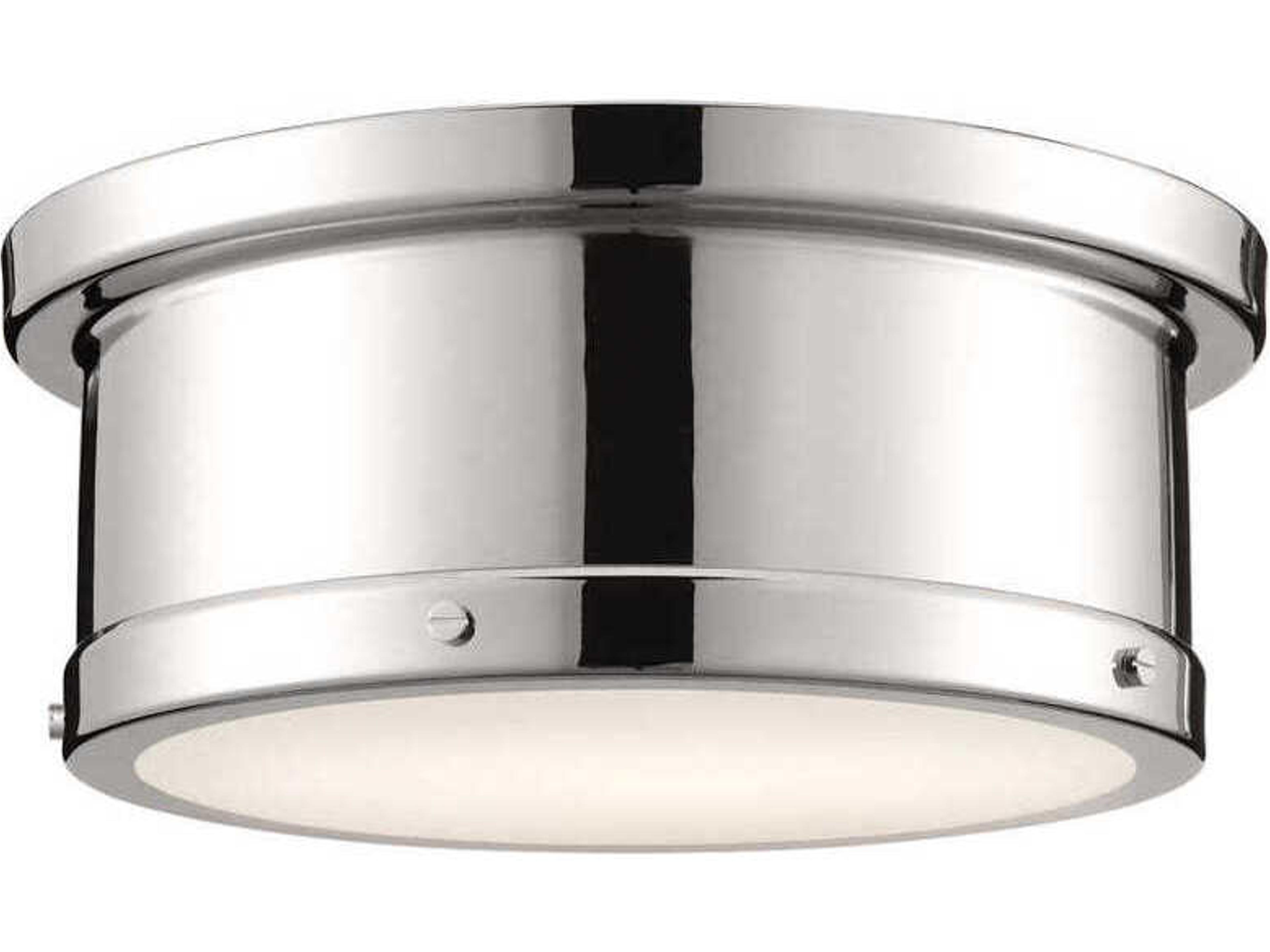 Serca 2-Light Polished Nickel Drum Flush Mount