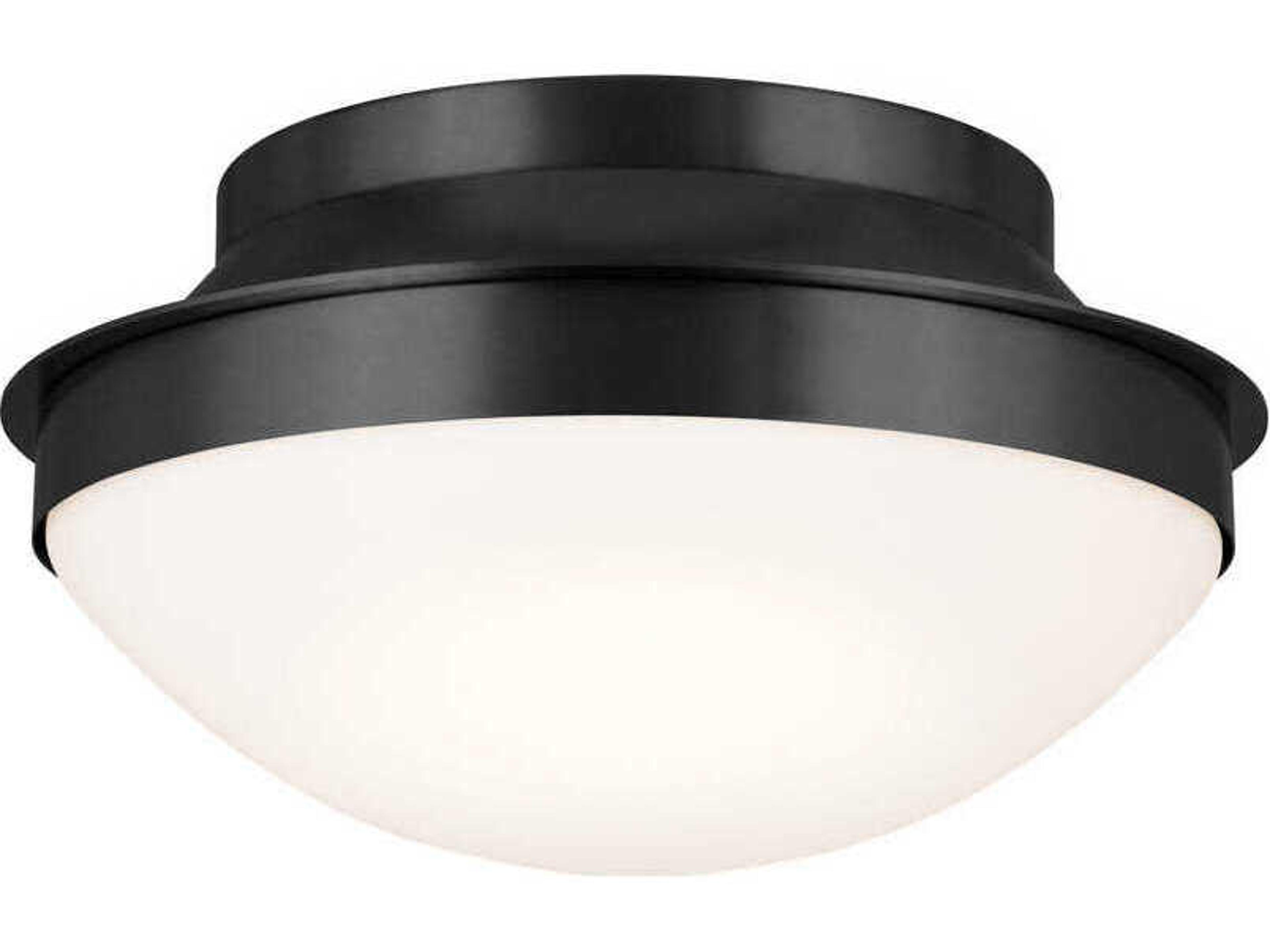 Bretta 2-Light Black Glass Bowl Flush Mount