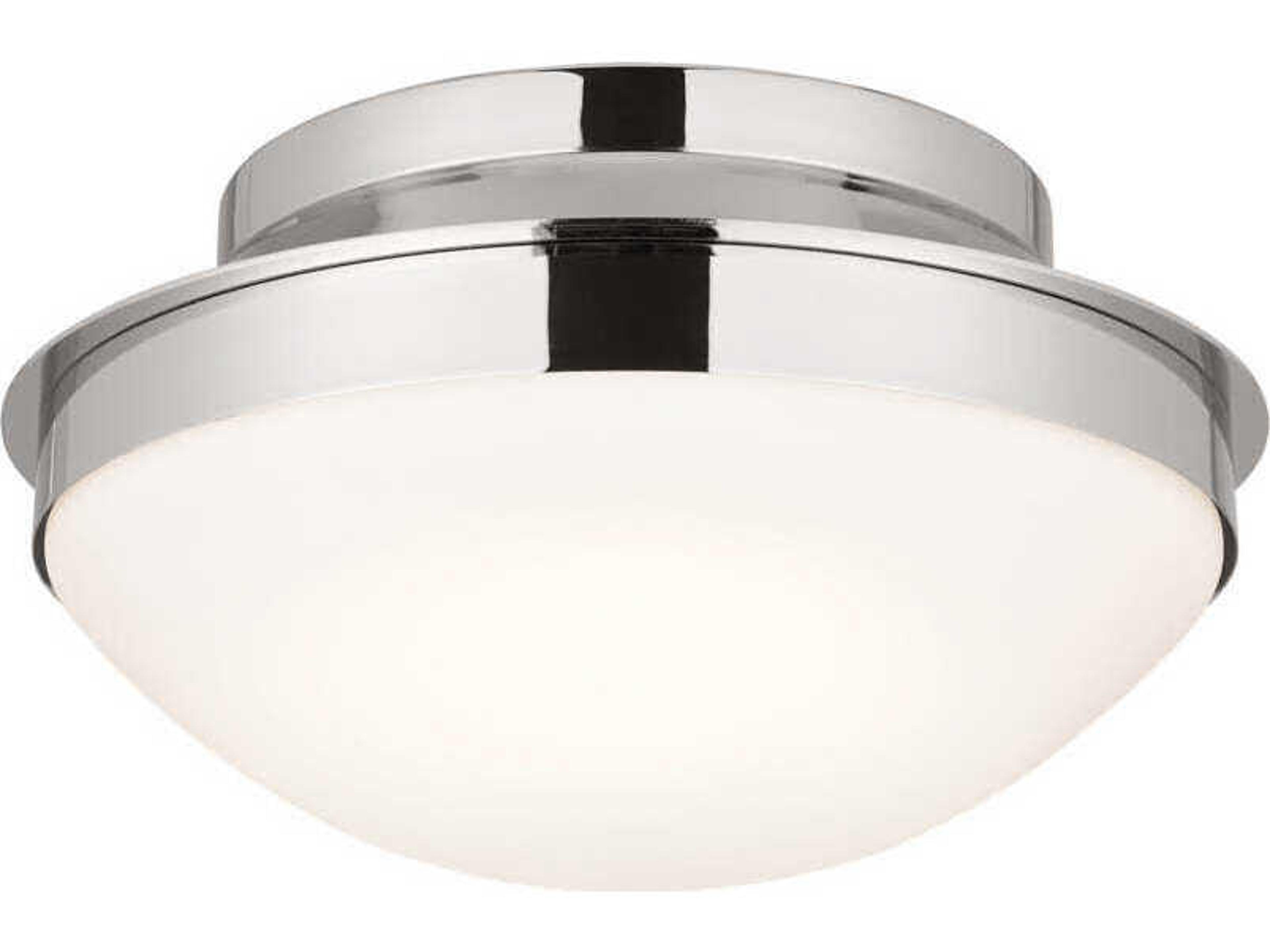 Bretta 2-Light Polished Nickel Glass Bowl Flush Mount