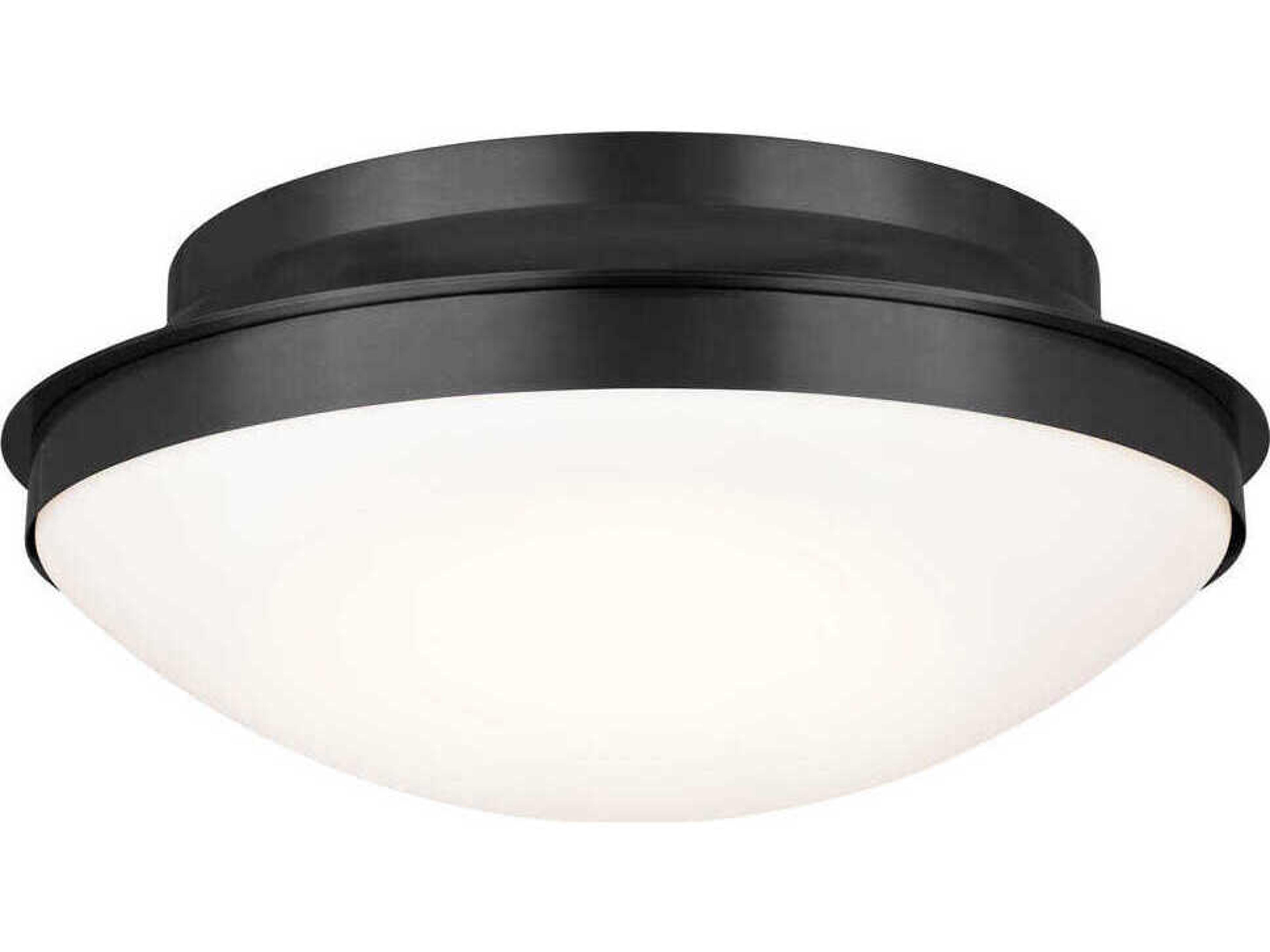 Bretta 3-Light Black Glass Bowl Flush Mount