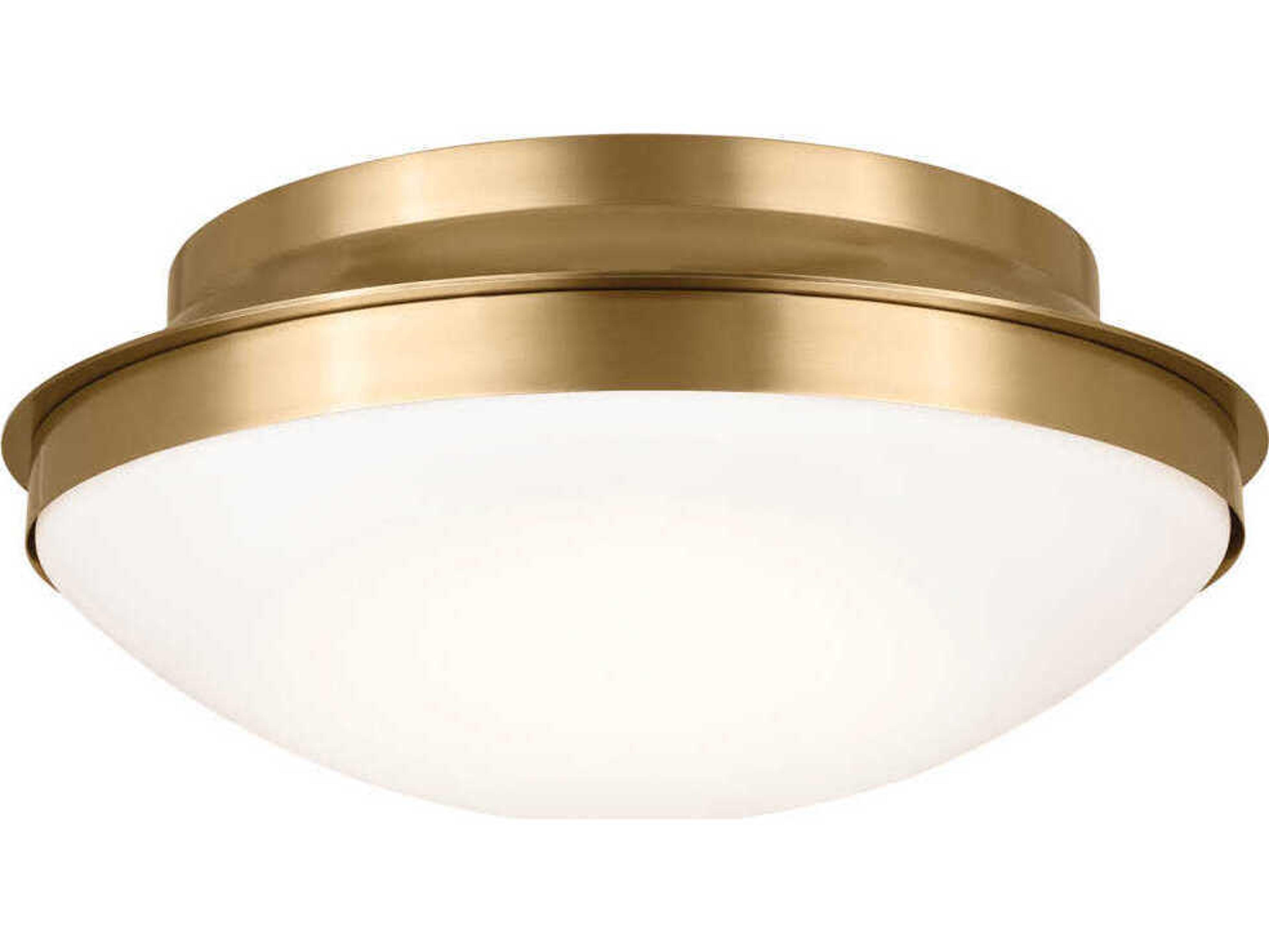 Bretta 3-Light Brushed Natural Brass Glass Bowl Flush Mount
