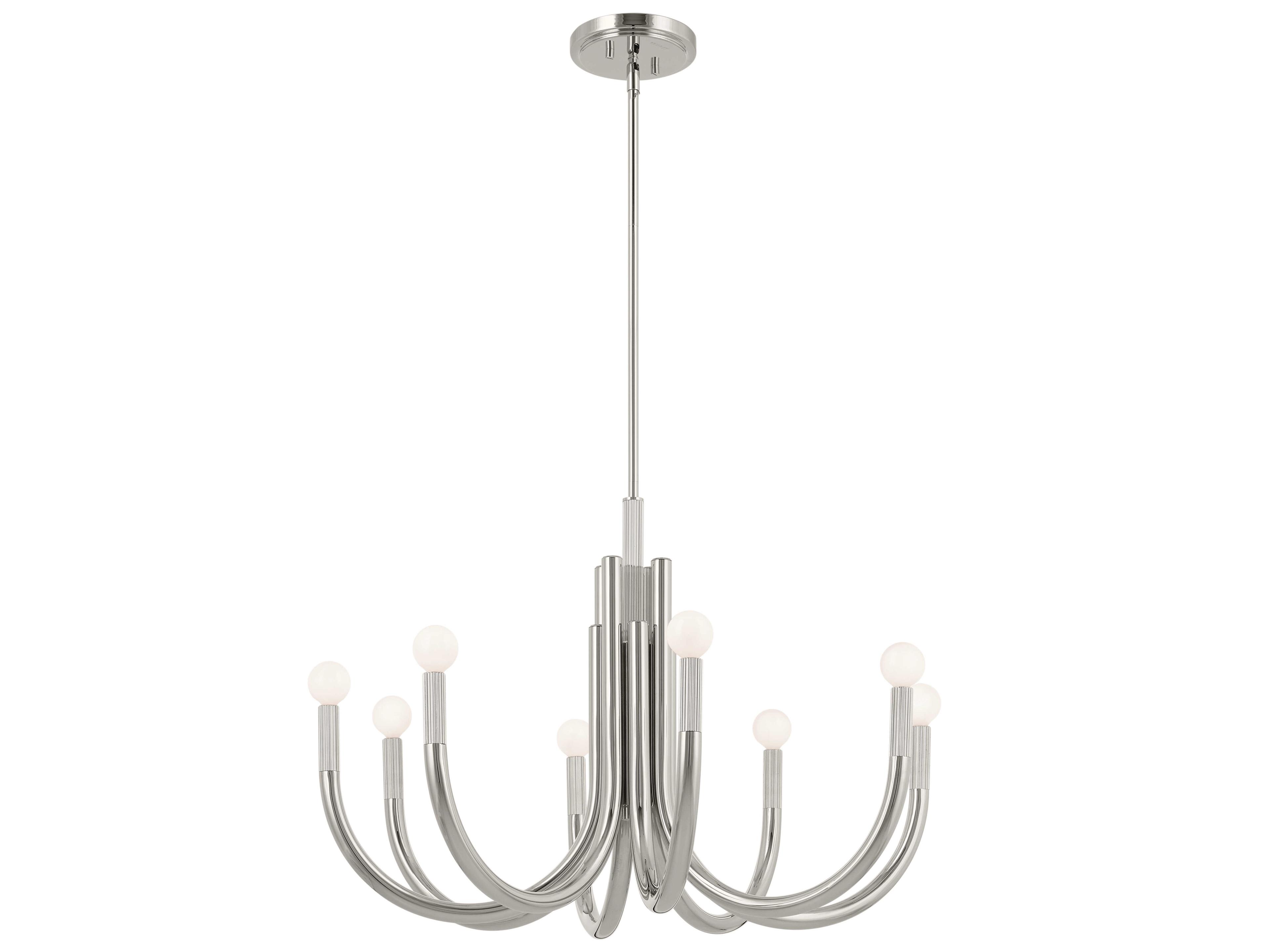 Odensa 8-Light Polished Nickel Candelabra Chandelier
